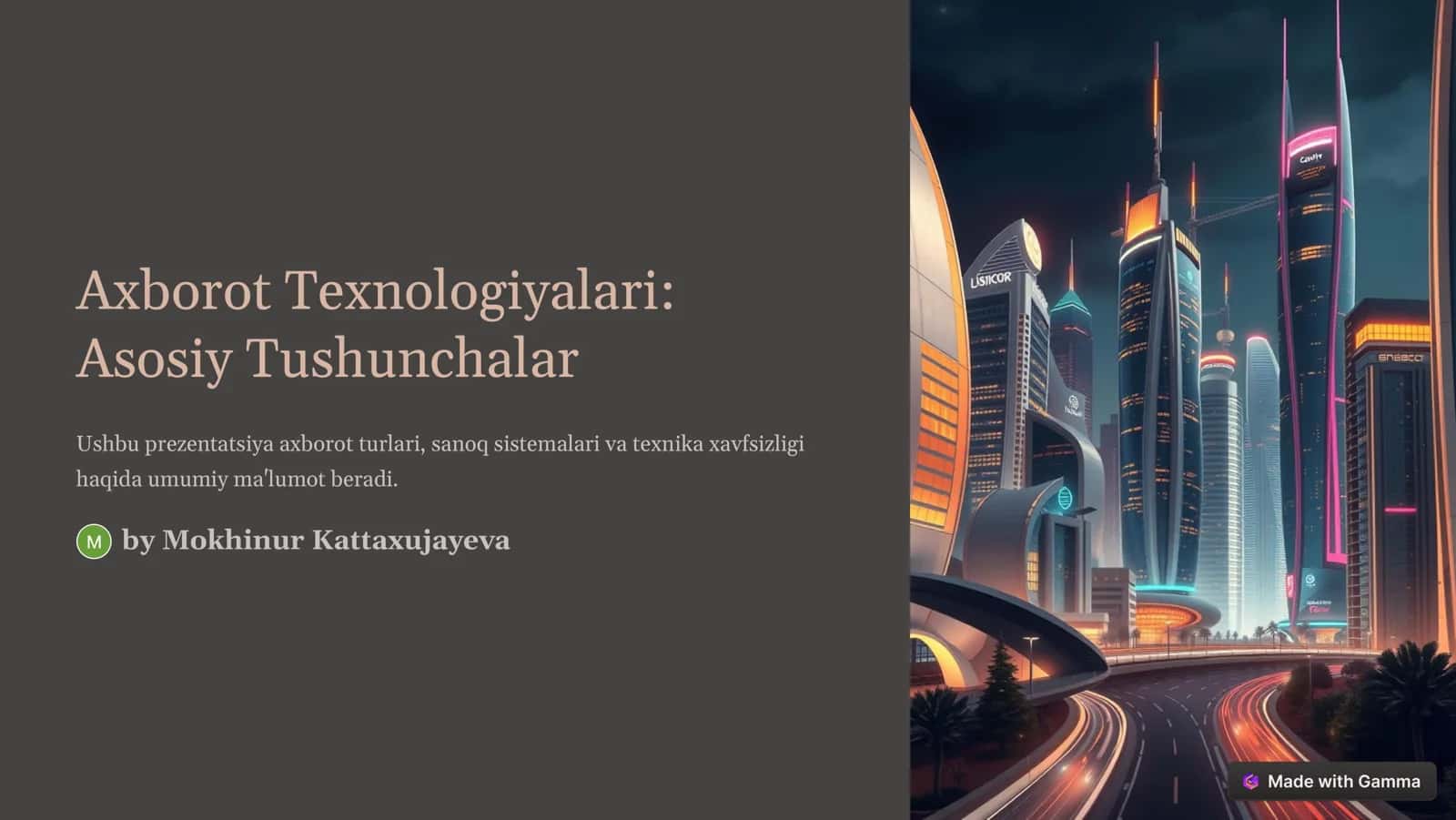 Asosiy Tushunchalar