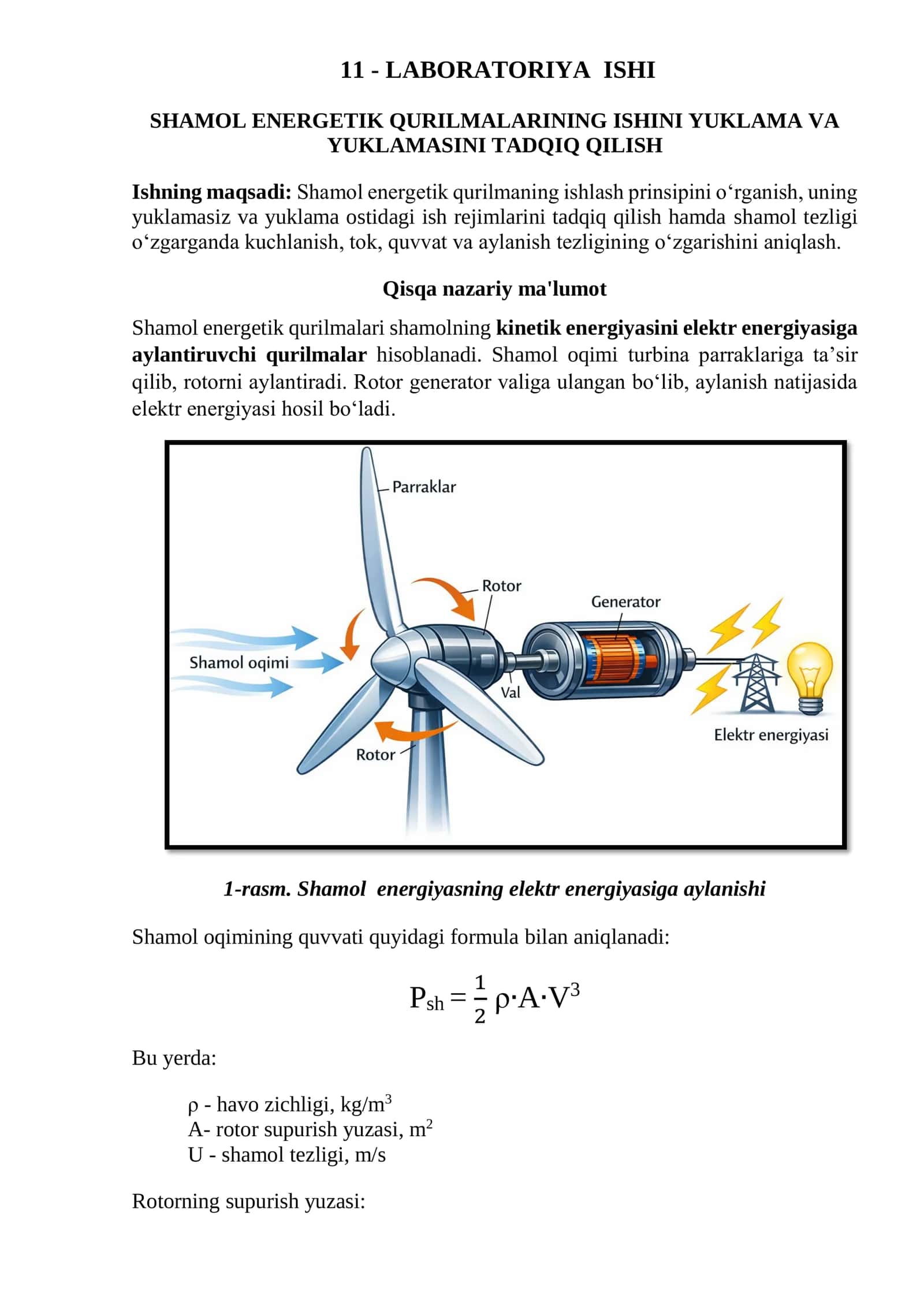 SHAMOL ENERGETIK QURILMALARINING ISHINI YUKLAMA VA YUKLAMASINI TADQIQ QILISH 1