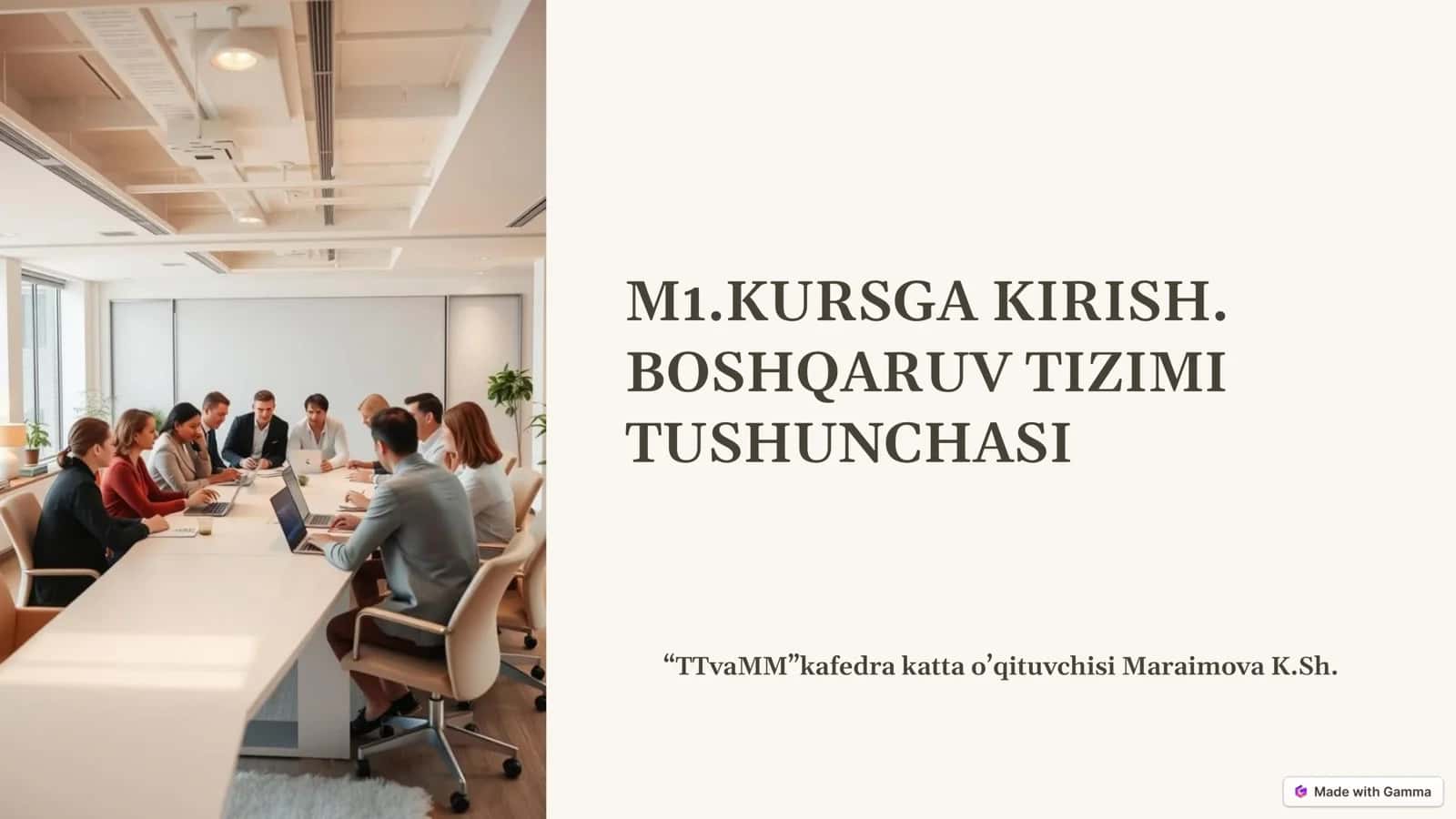 Boshqaruv tizimi tushunchasi 1