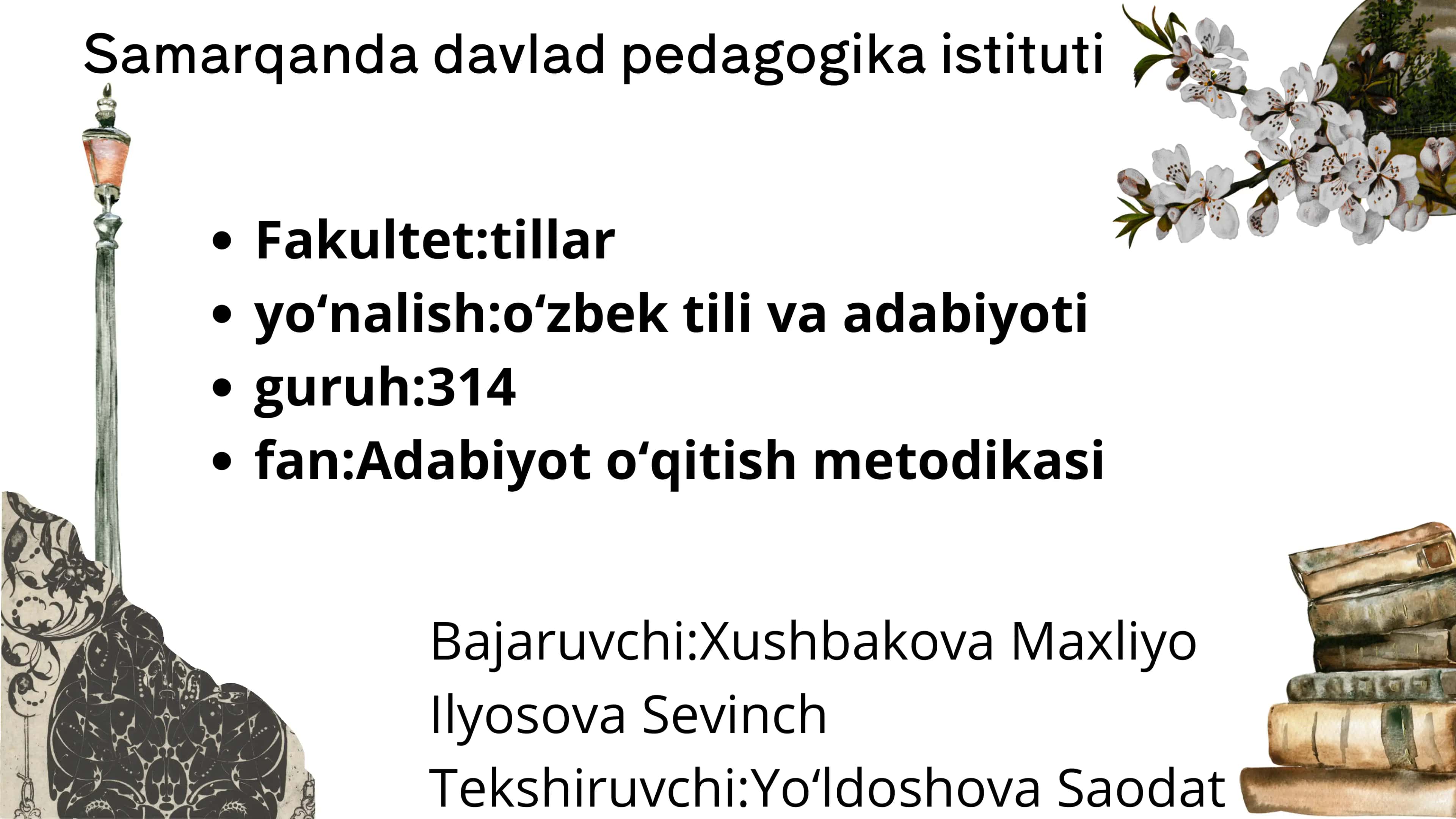 Adabiyot o‘qitish metodikasi