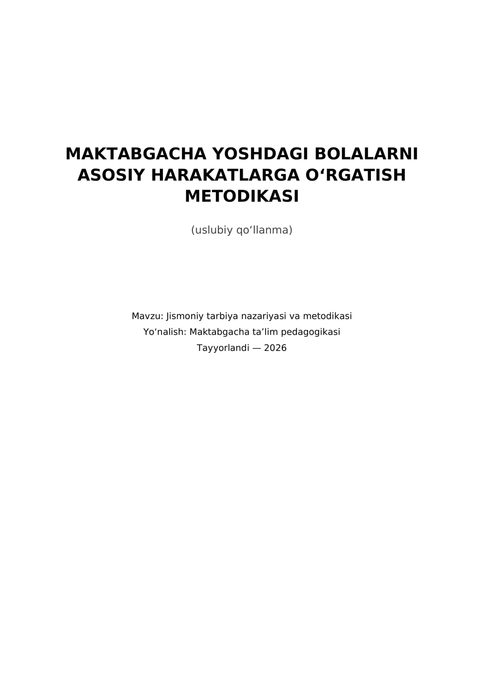 Maktabgacha yoshdagi bolalar uchun moʻljallangan moʻljallangan
