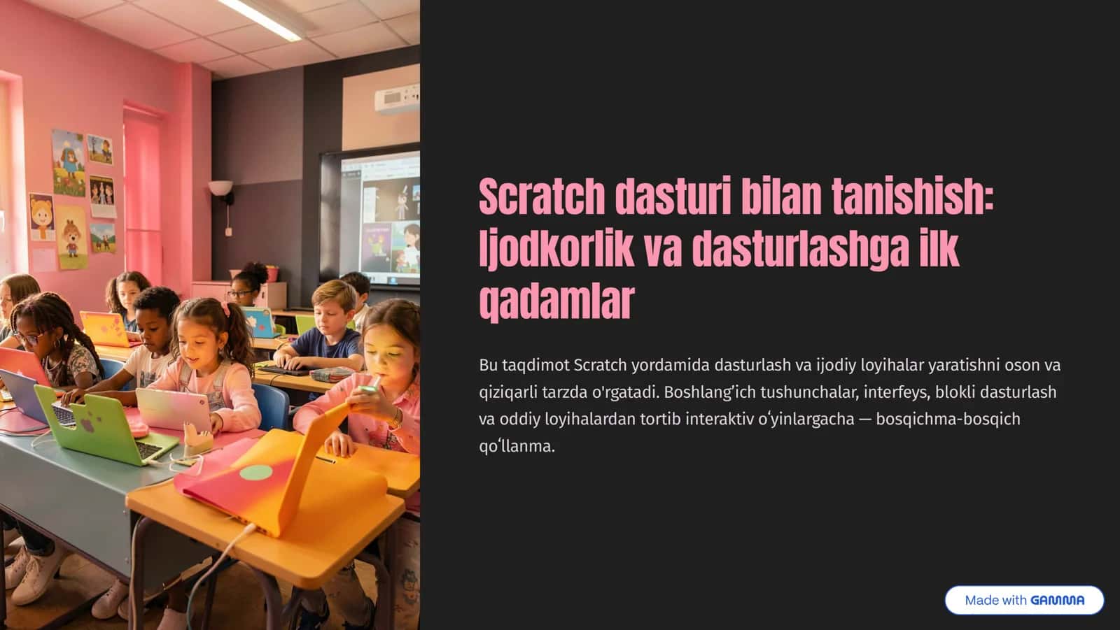 Scratch dasturi bilan tanishish