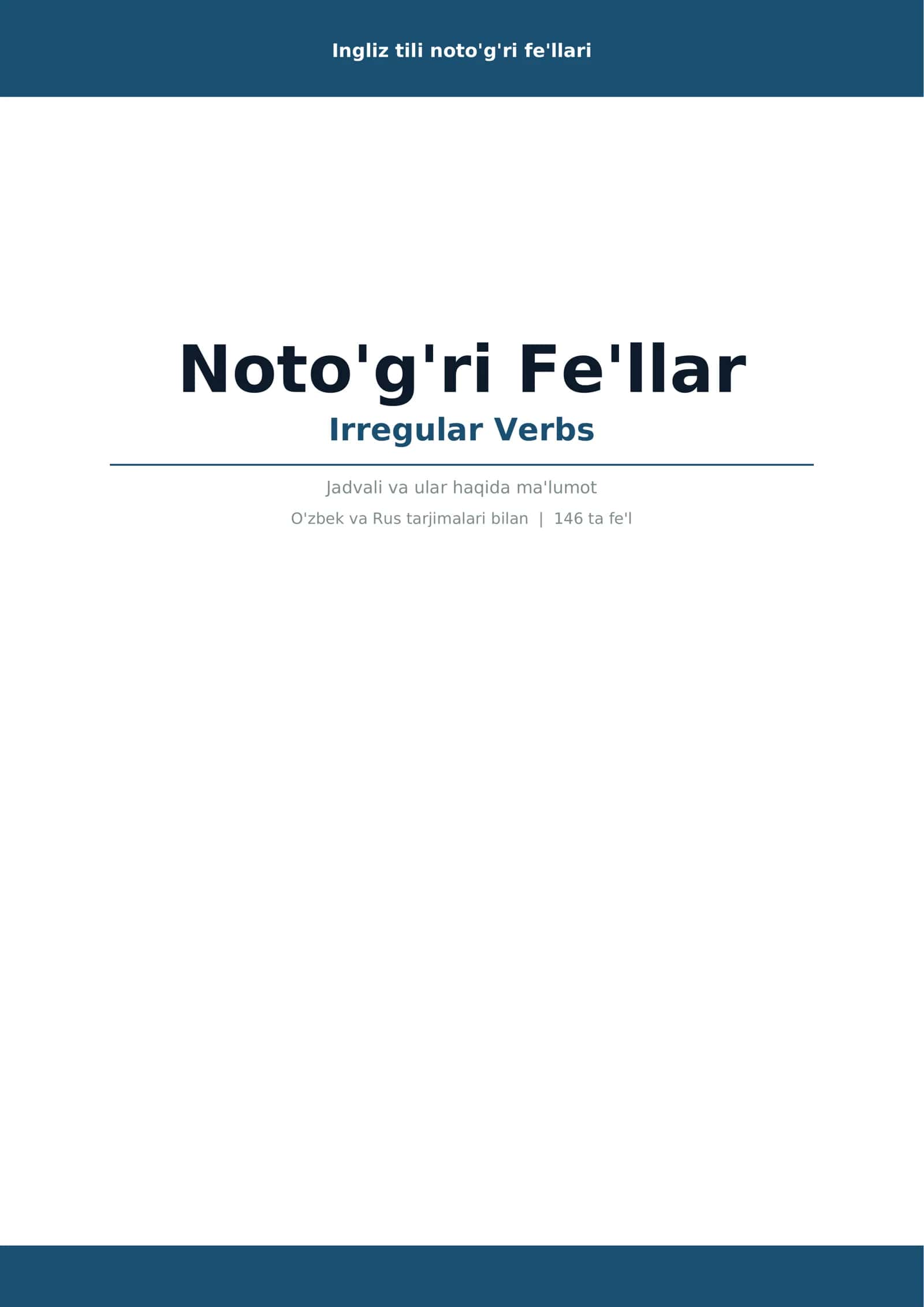 Noto'g'ri fe'llar jadvali