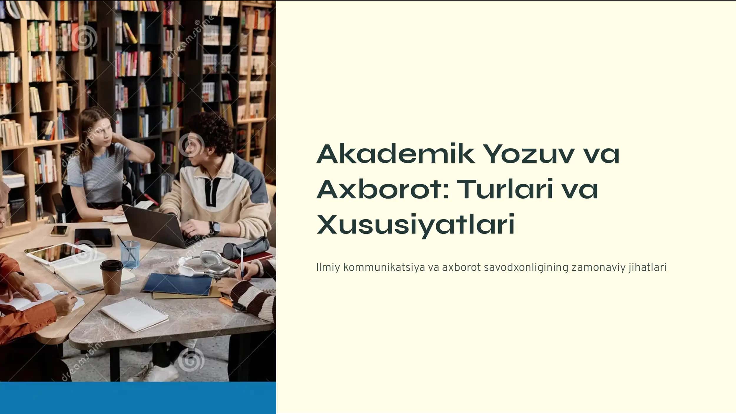 Akademik yozuv fanidan axborot va uning turlari prizintatsiya