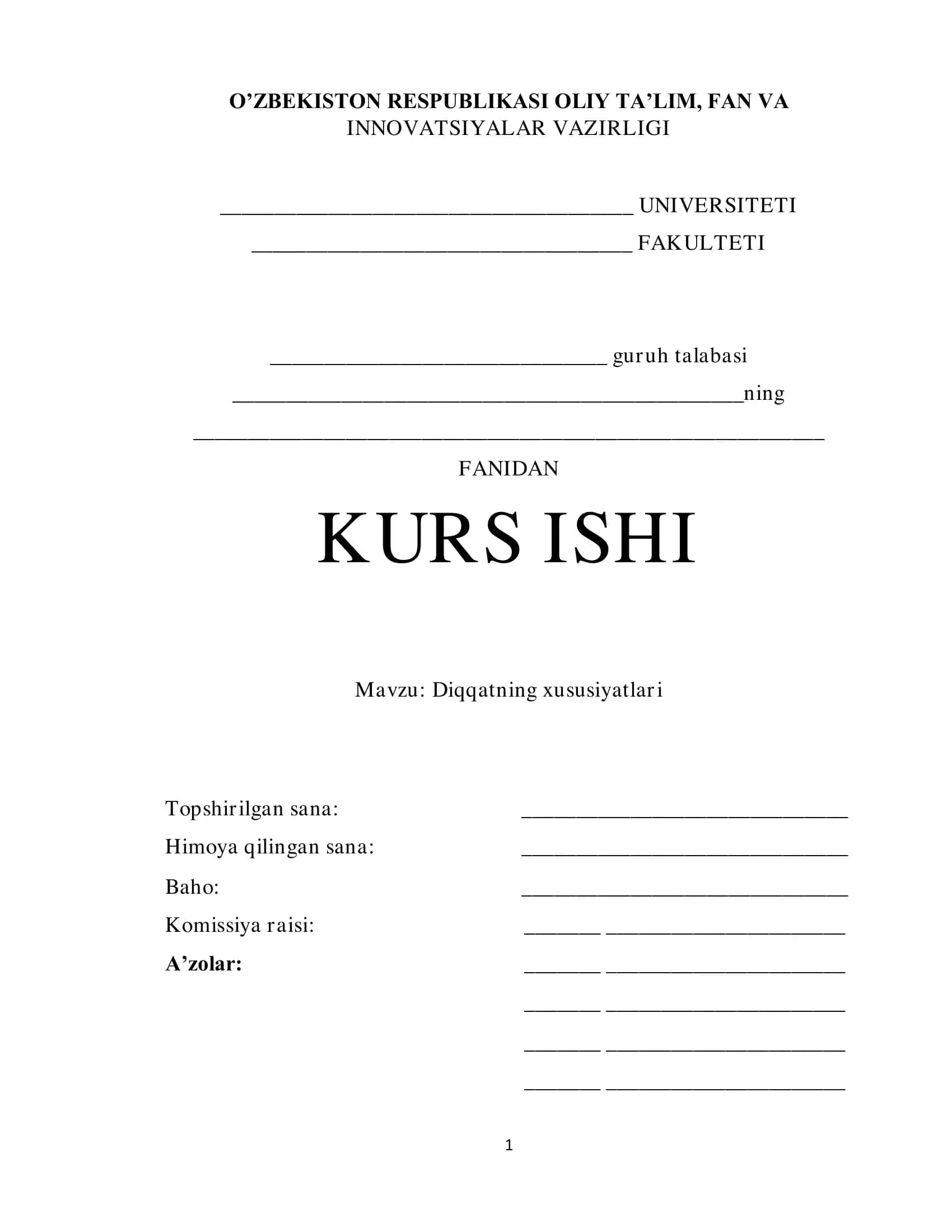Diqqatning xususiyatlari