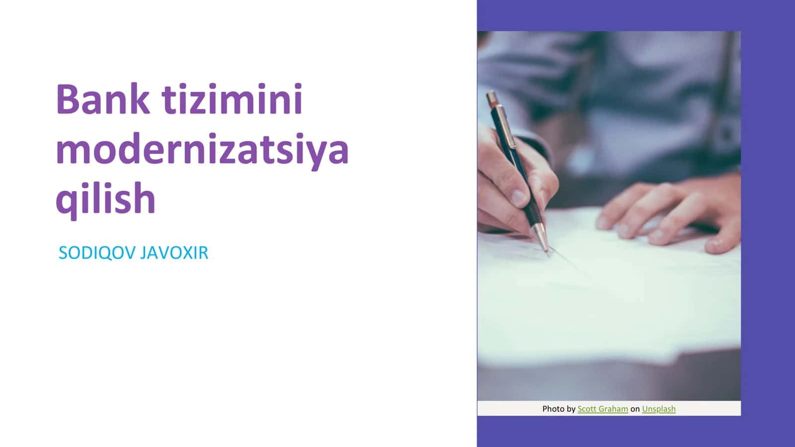 Bank tizimini modernizatsiya qilish