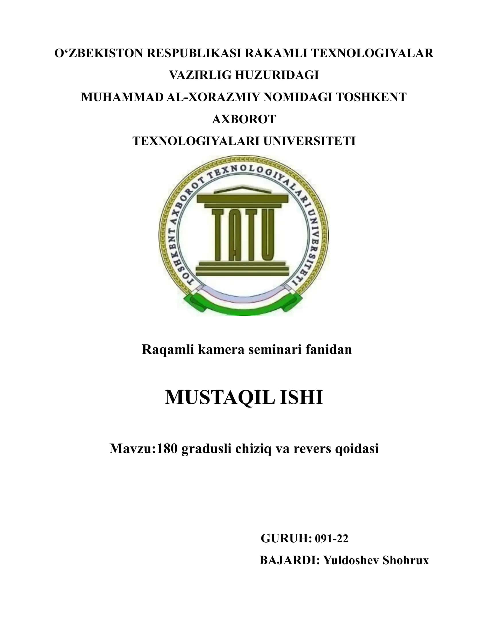 180 gradusli chiziq va revers qoidasi