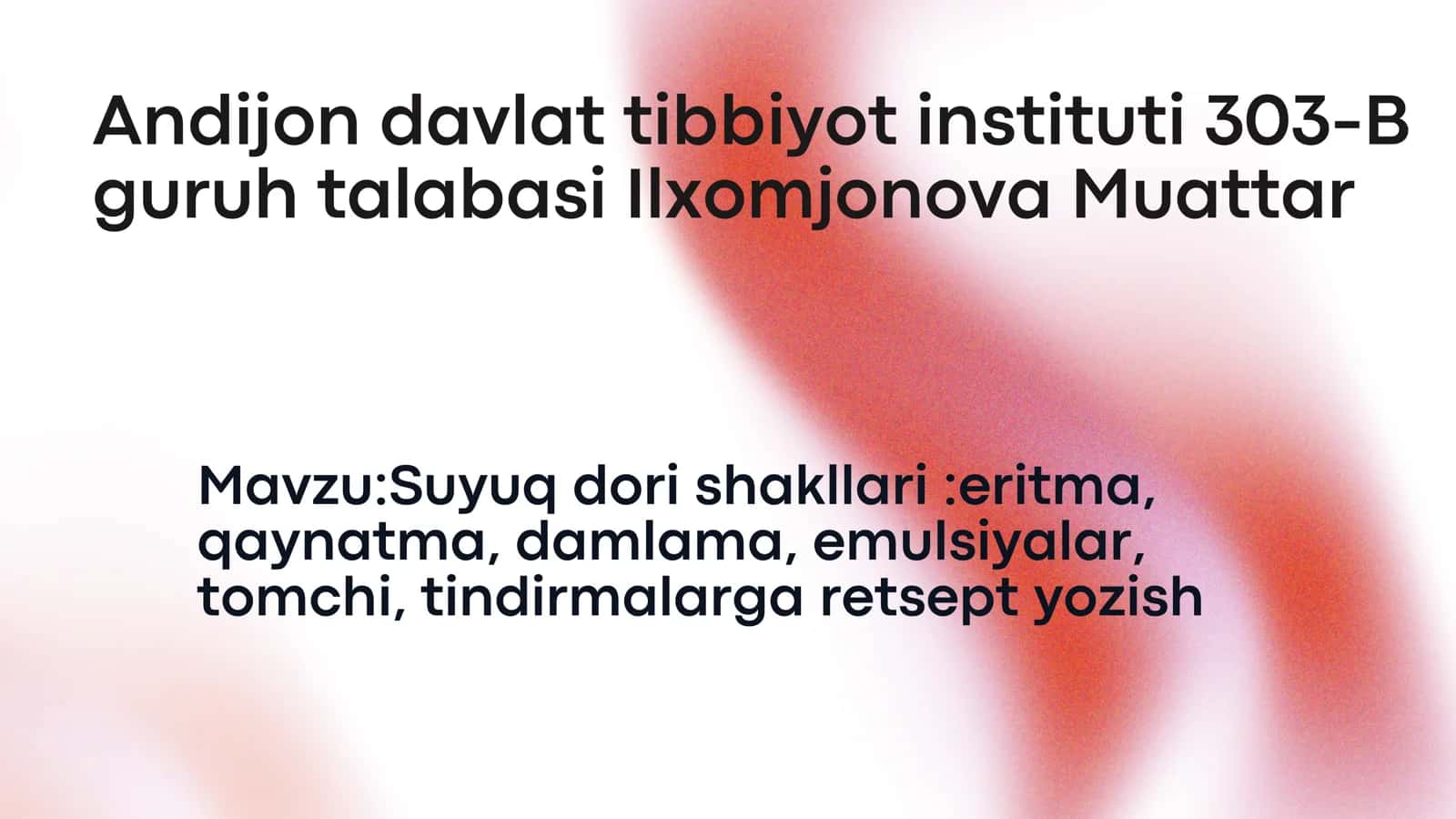 Suyuq dori shakllari: eritma, qaynatma, damlama, emulsiyalar, tomchi, tindirmalarga retsept yozish