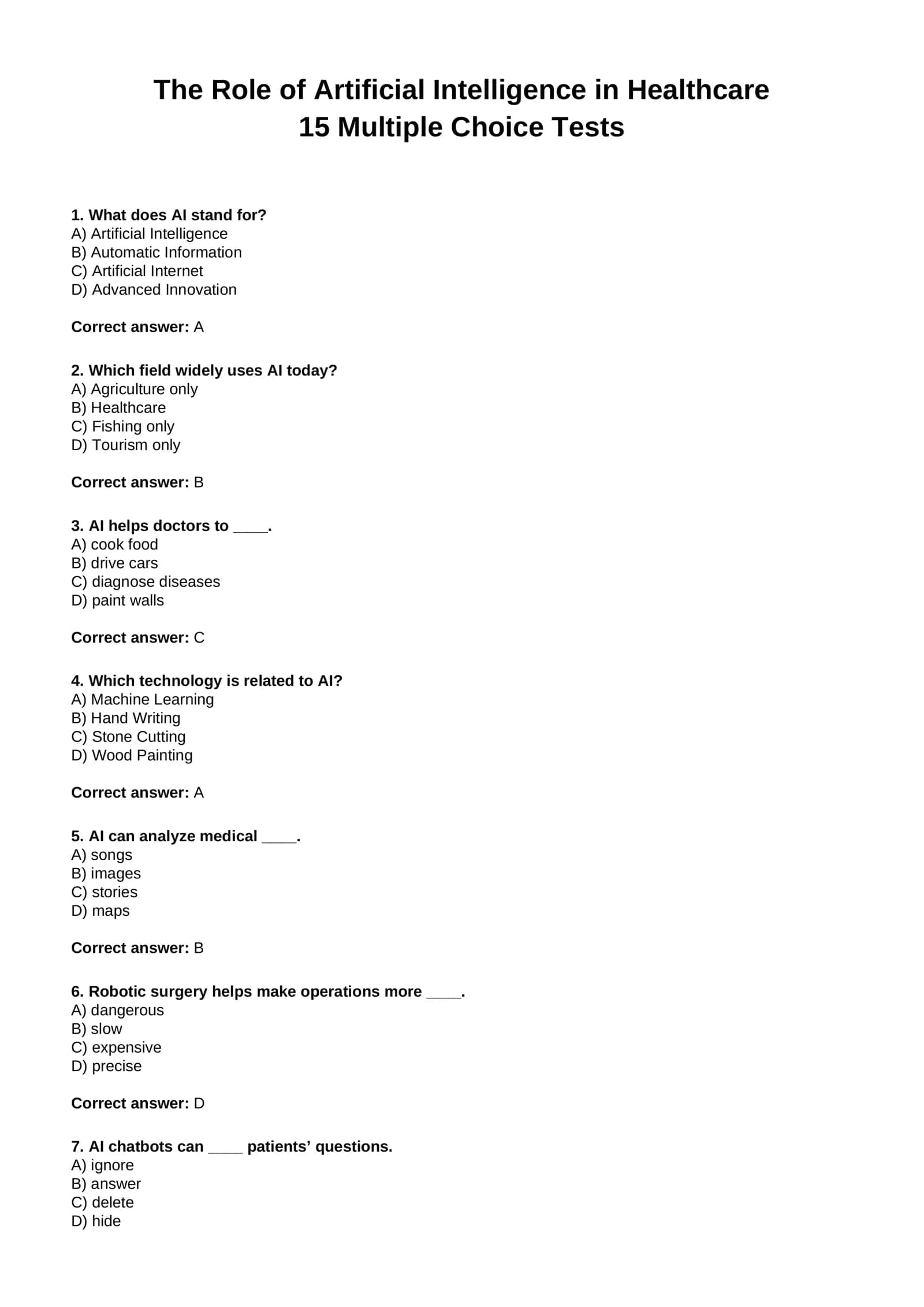 The Role of Artificial Intelligence in Healthcare