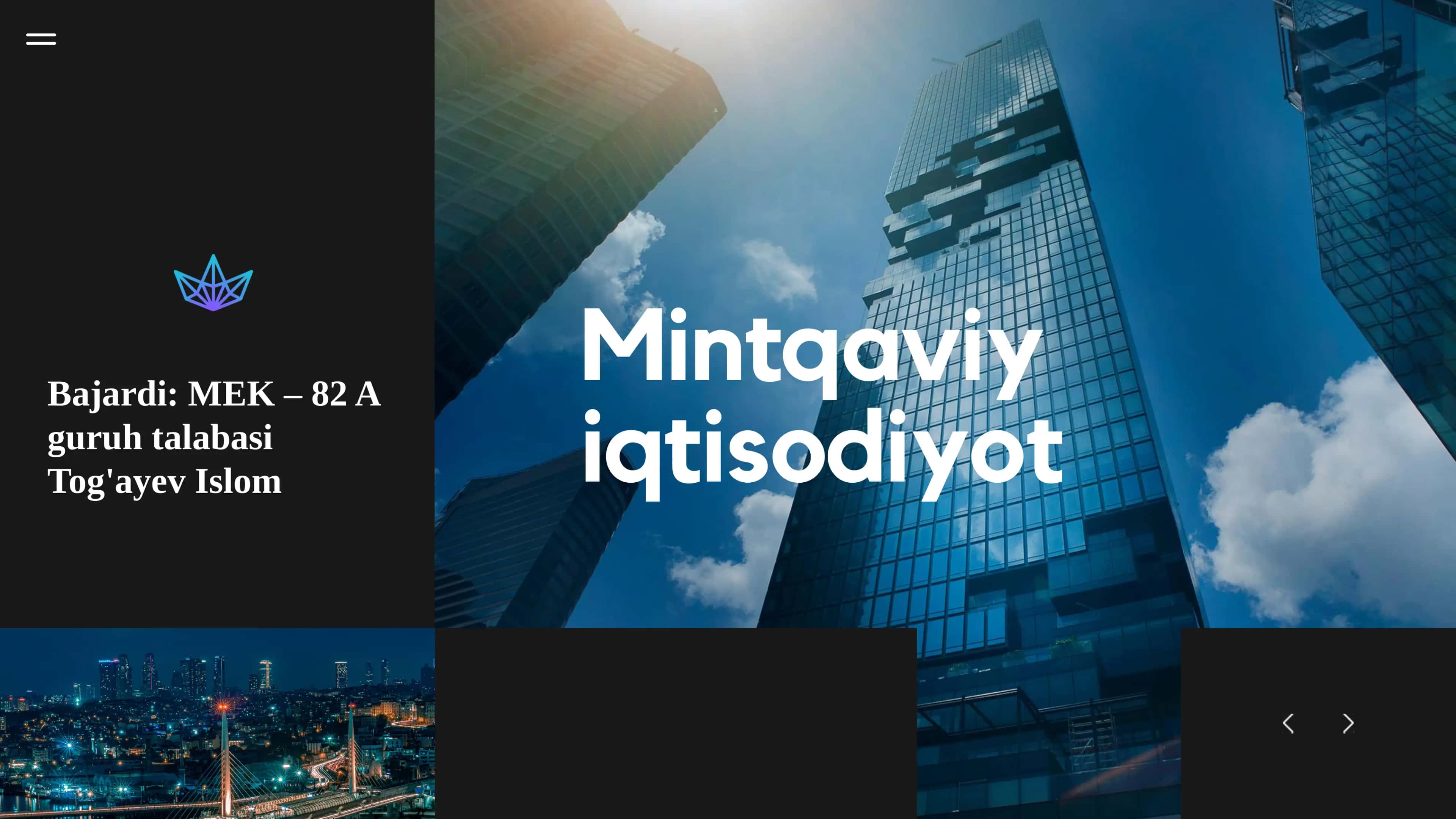 MINTAQA IQTISODIYOTINI TARTIBGA SOLISHNING