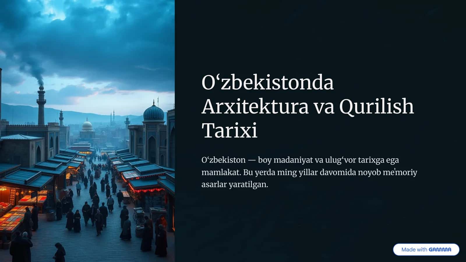O'zbekistonda qurilish tarixi 1