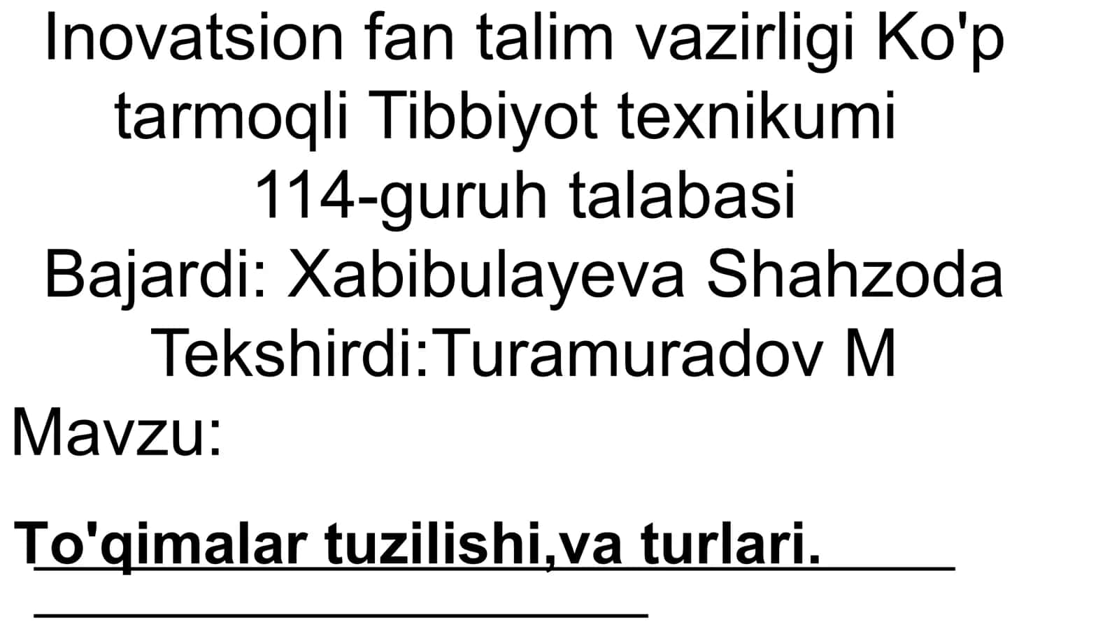 Toʻqima tuzilishi va funksiyasi