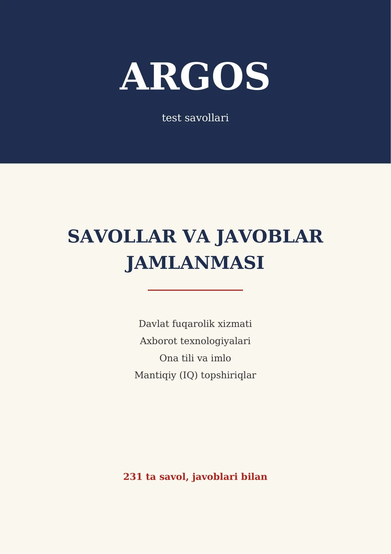 Argosdan savol va javoblar