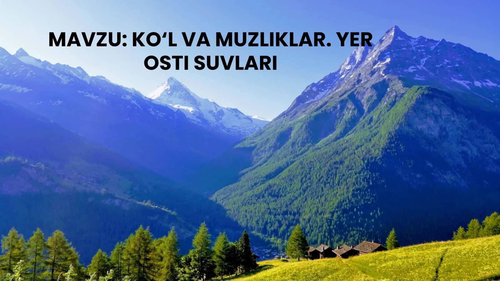 KO‘L VA MUZLIKLAR. YER OSTI SUVLARI