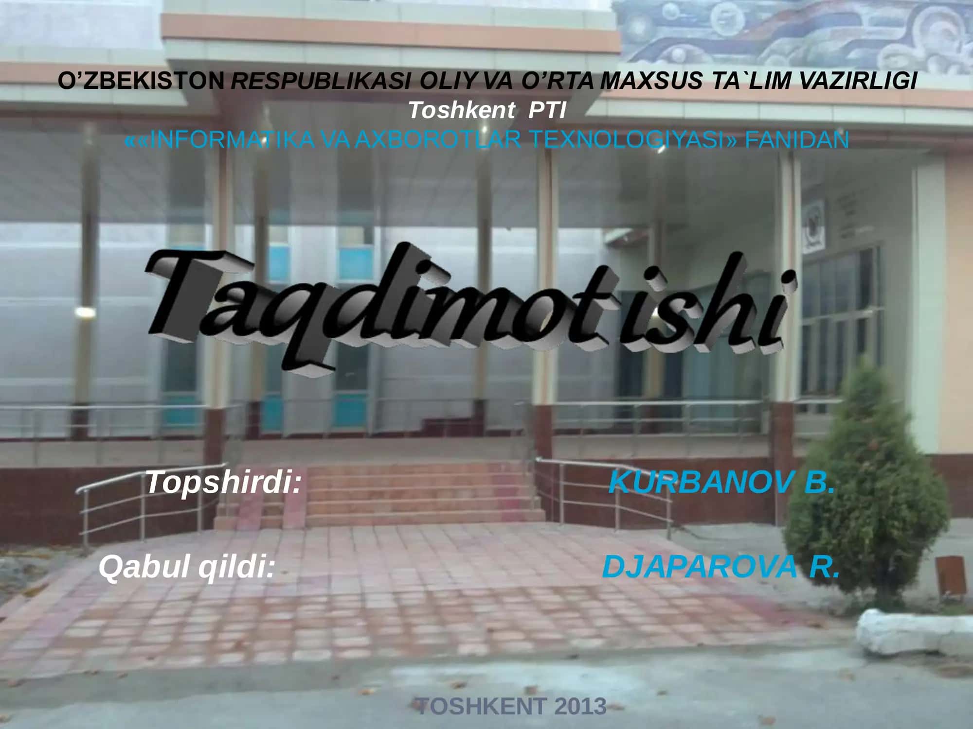 MS Access dasturining asosiy elementlari va maydonlar xususiyatlari