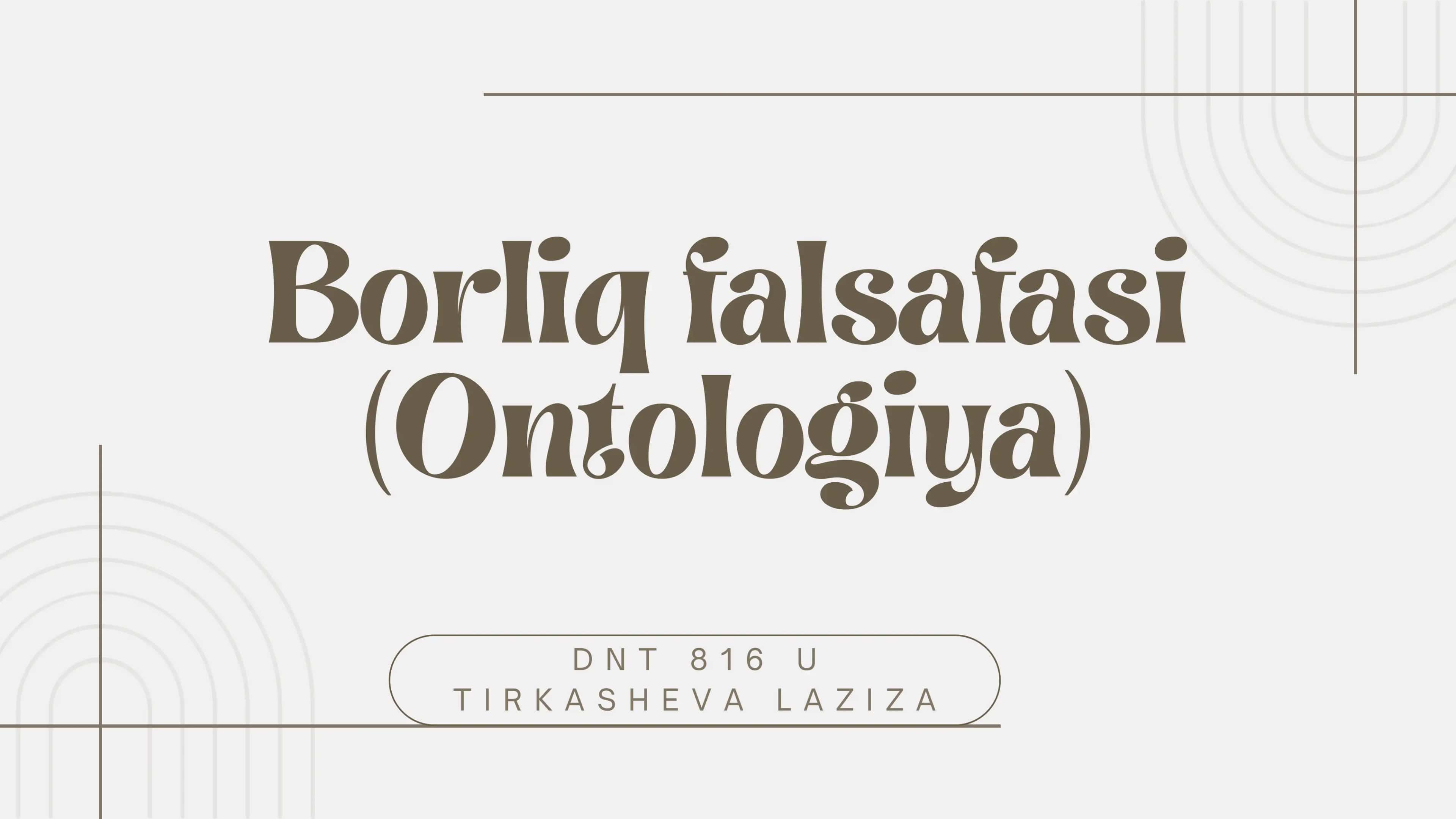 Borliq falsafasi (Ontologiya)