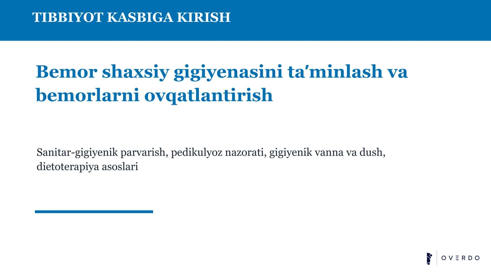 TIBBIYOT KASBIGA KIRISH