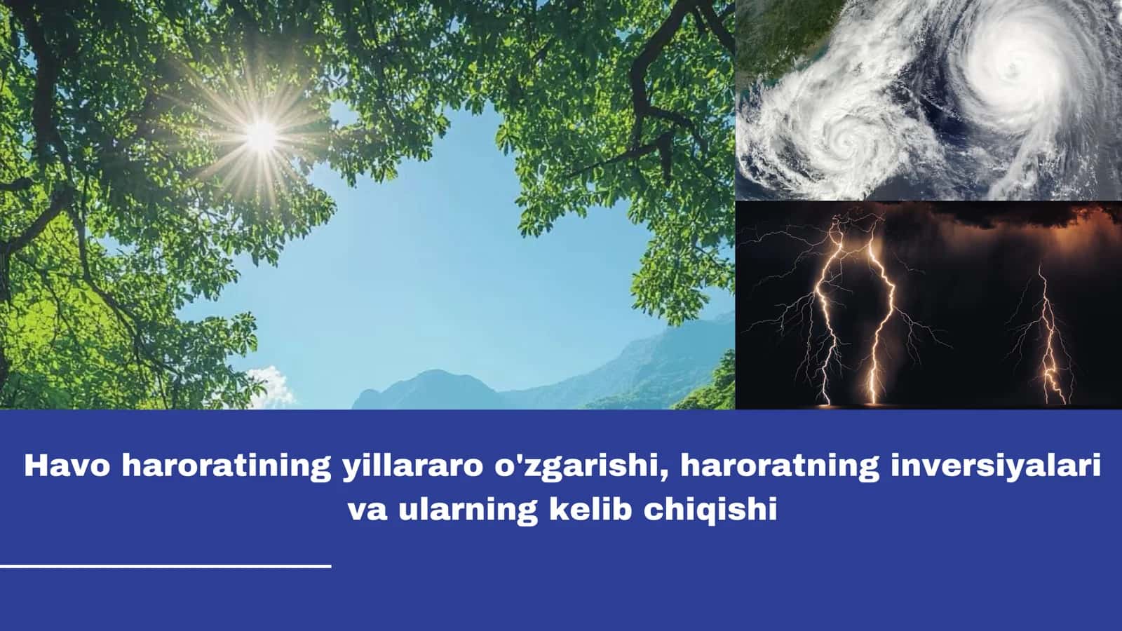 Havo haroratining yillararo o'zgarishi, haroratning inversiyalari va ularning kelibchiqishi