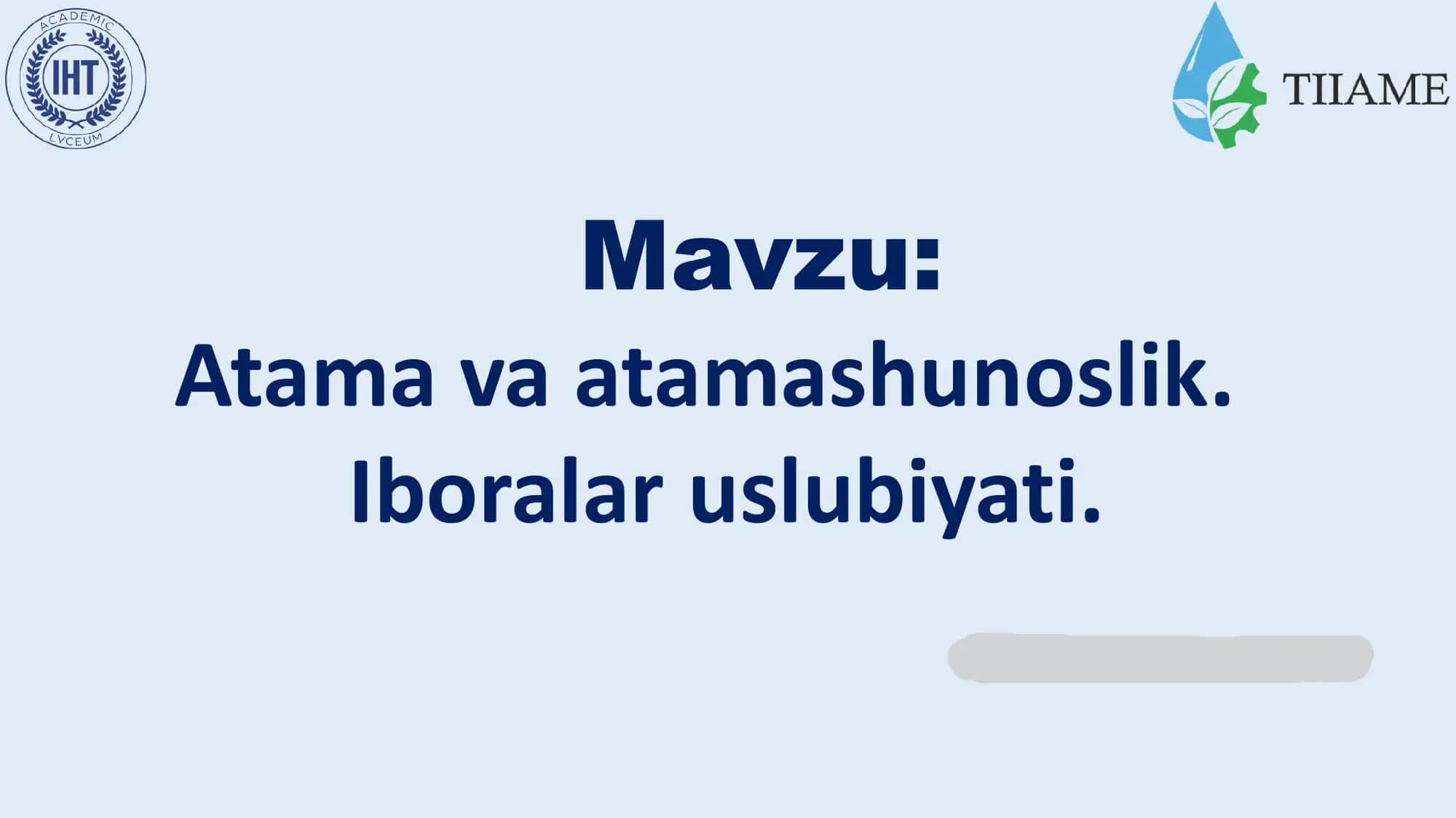 Atama va atamashunoslik