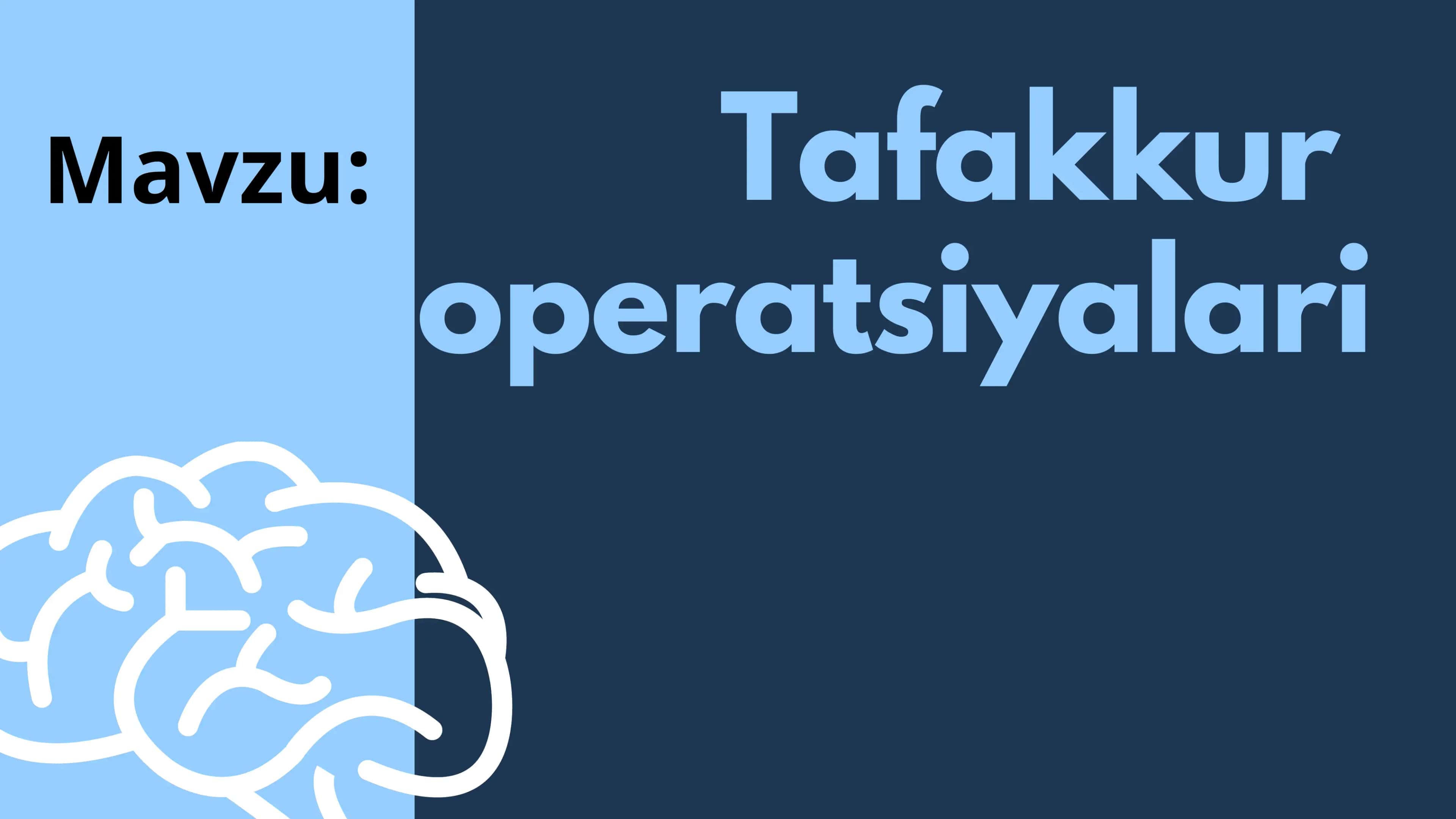 Taqdimot, tafakkur operatsiyalari