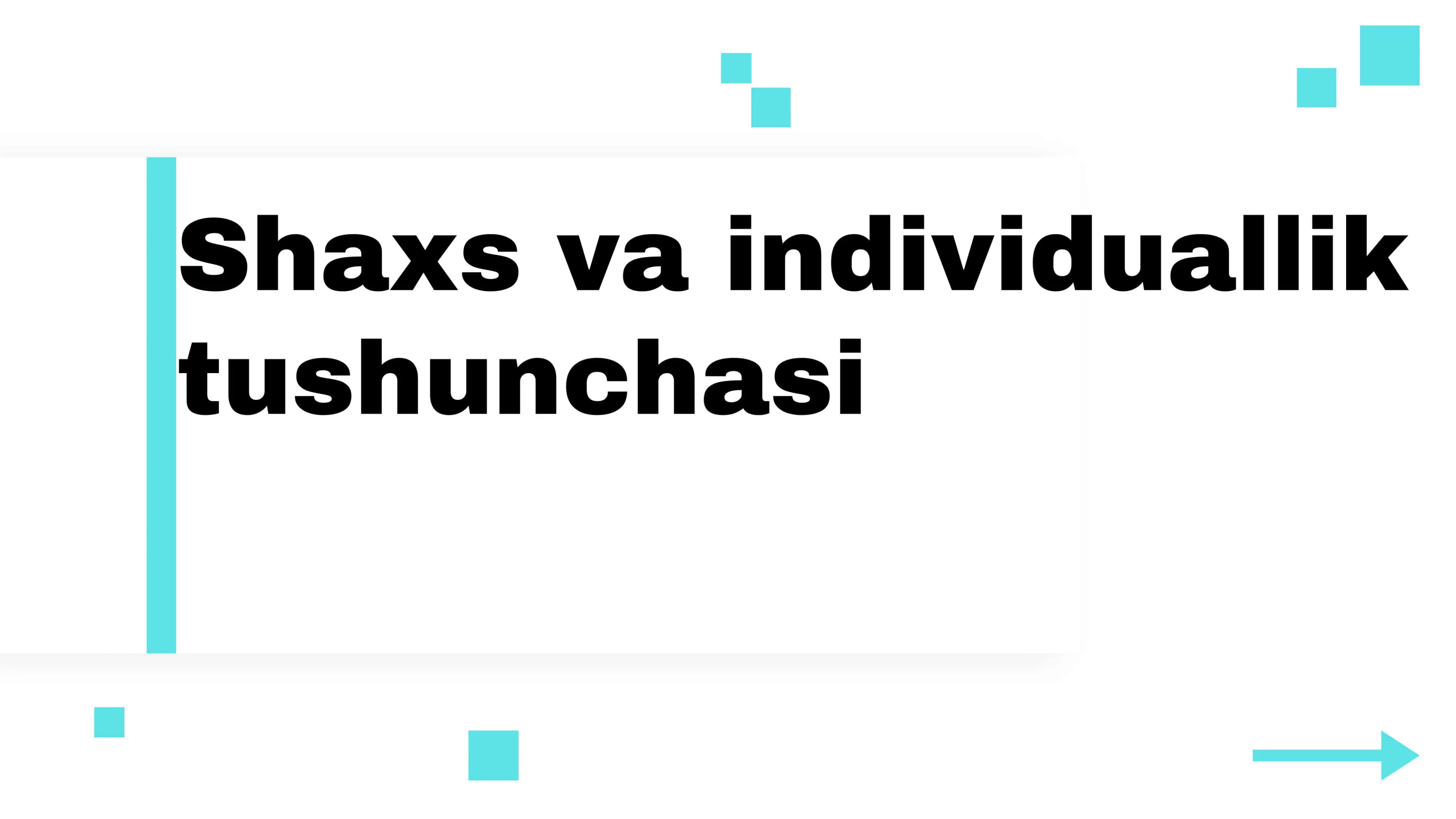Shaxs va individuallik