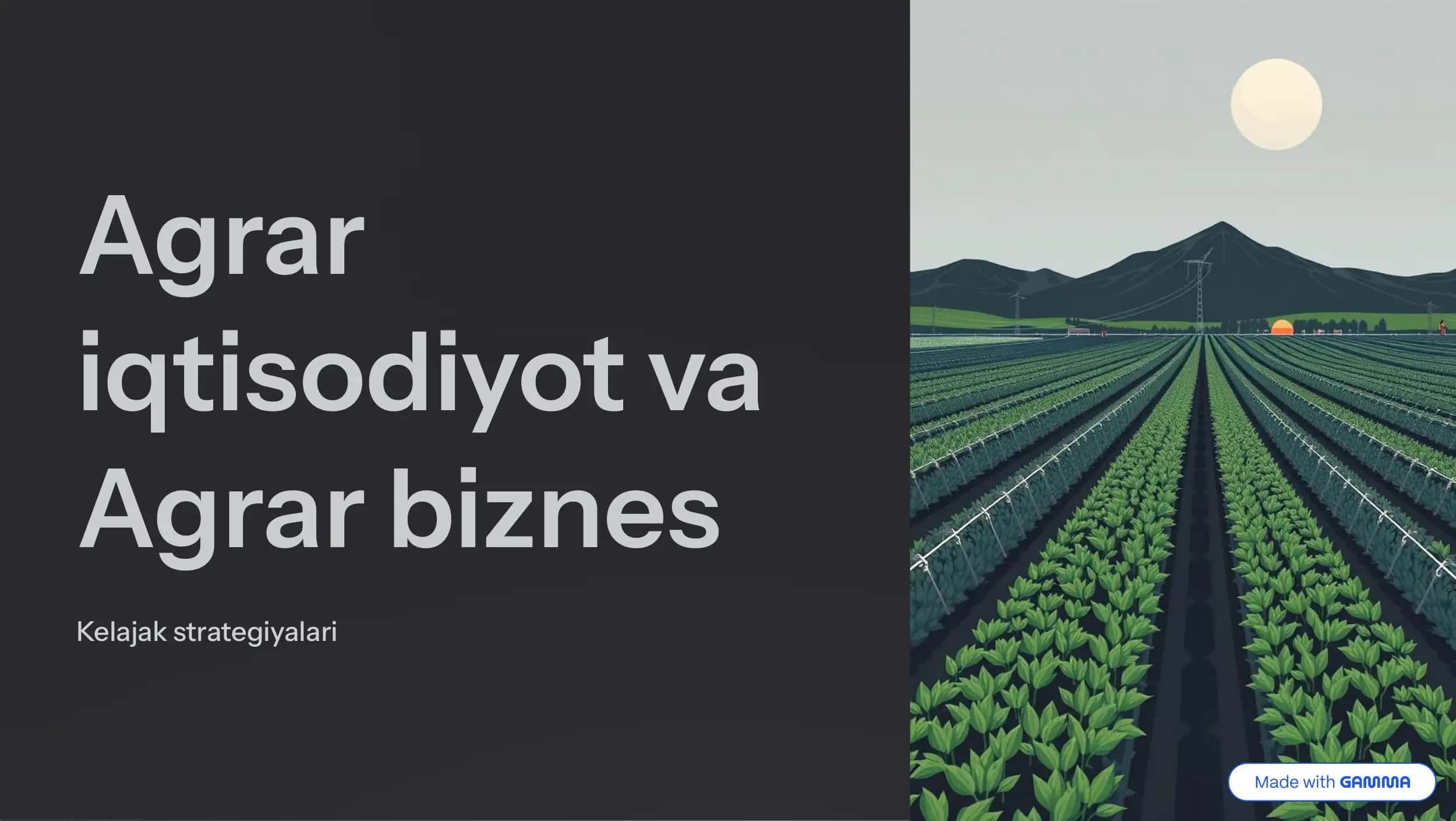 Agrar Iqtisodiyot sohasi
