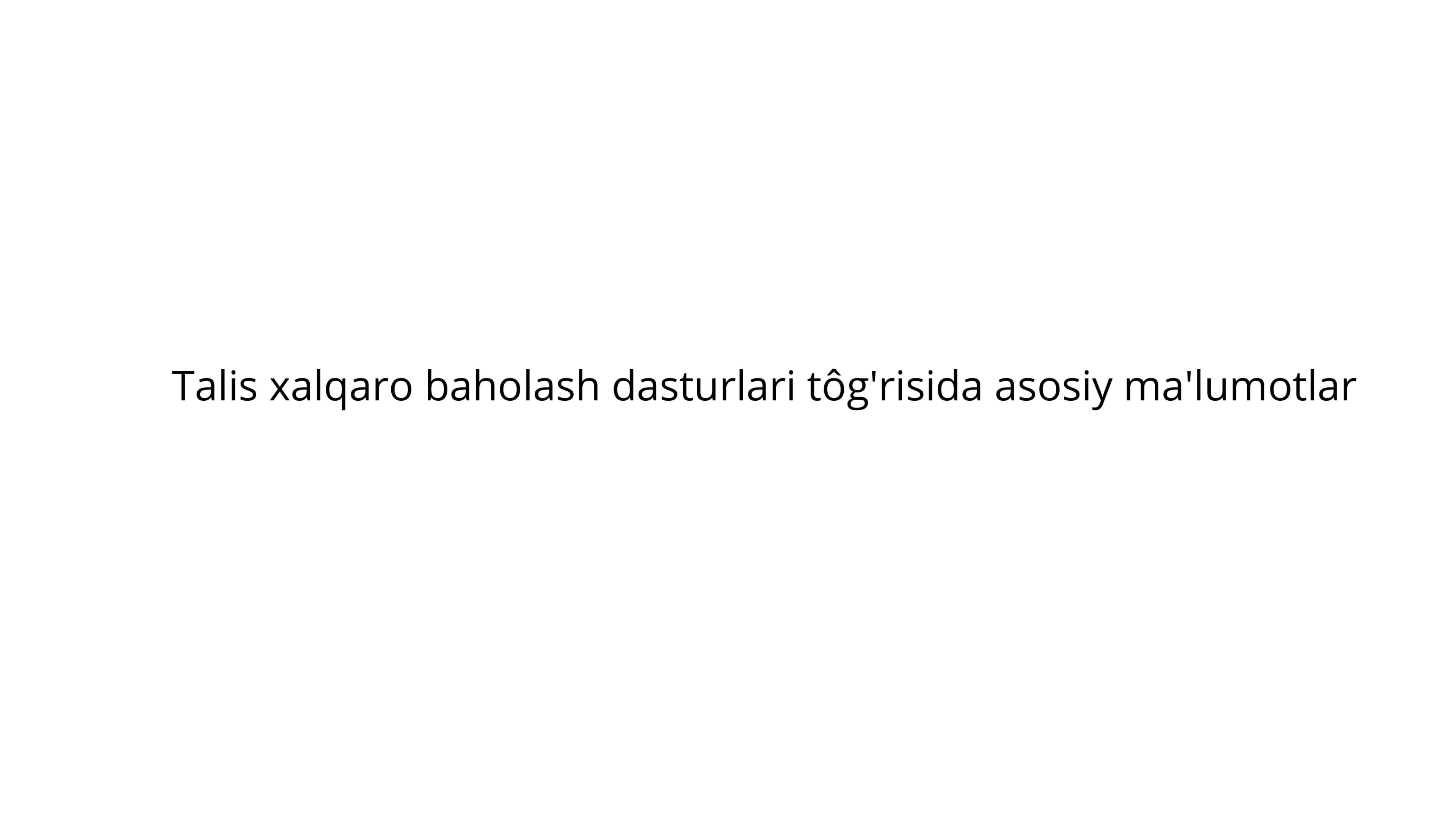 TALIS International Survey