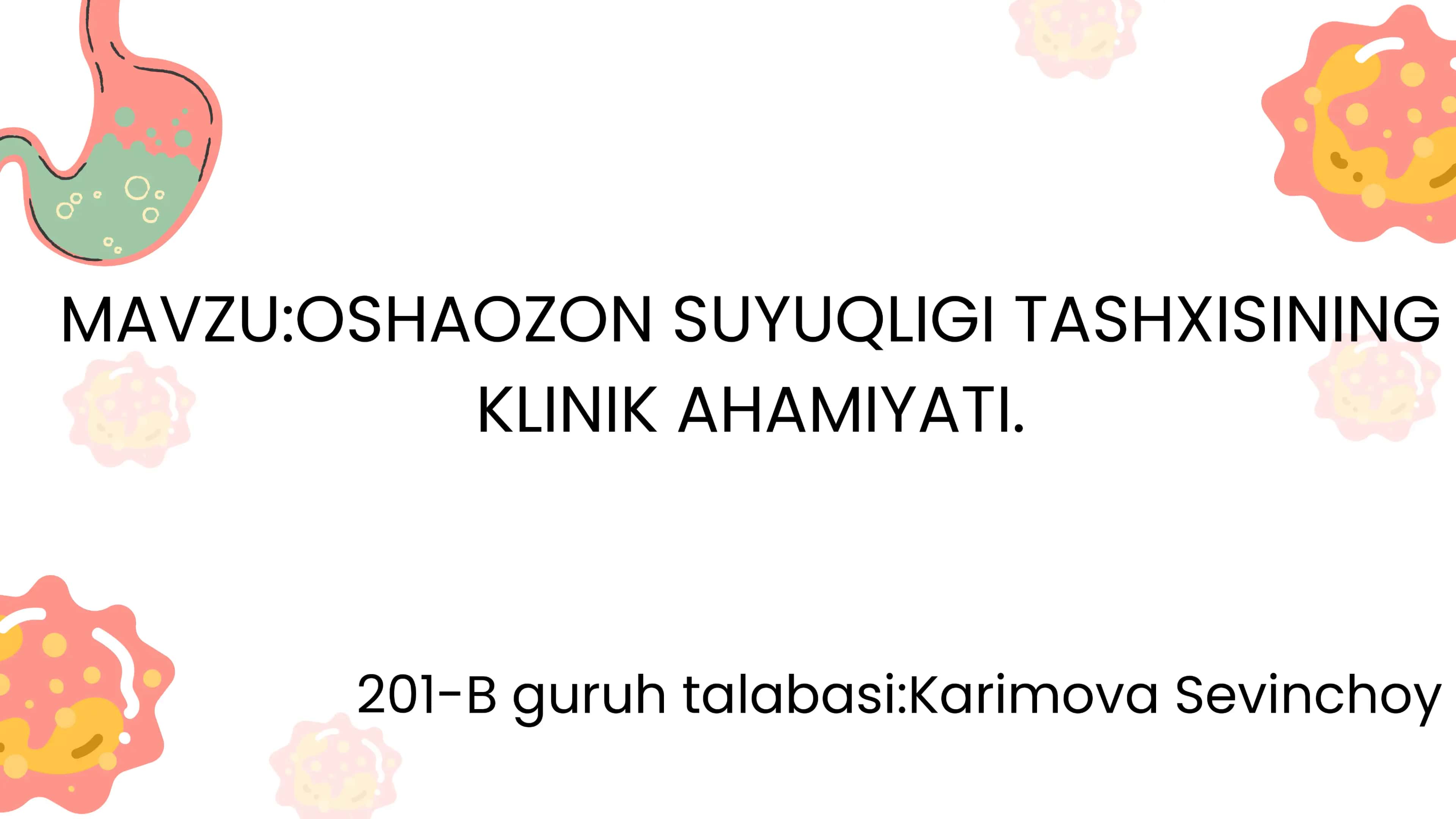Oshqozon suyuqligi tashxisi