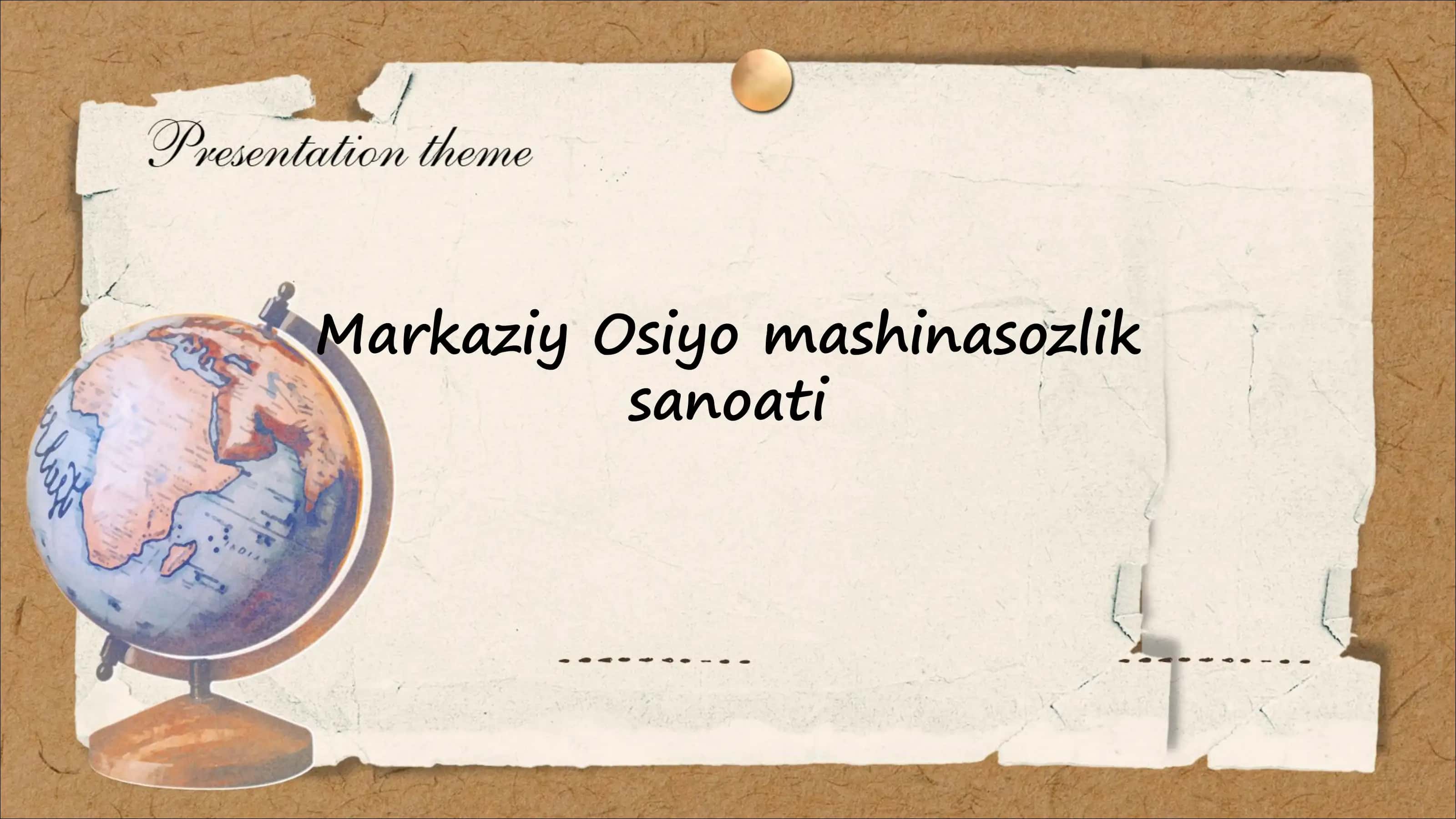 Markaziy Osiyo mashinasozlik sanoati