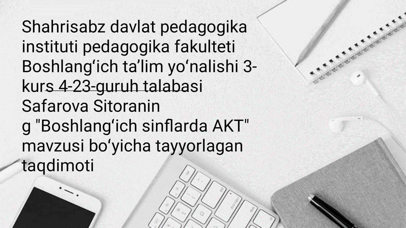 Boshlangʻich sinflarda AKT