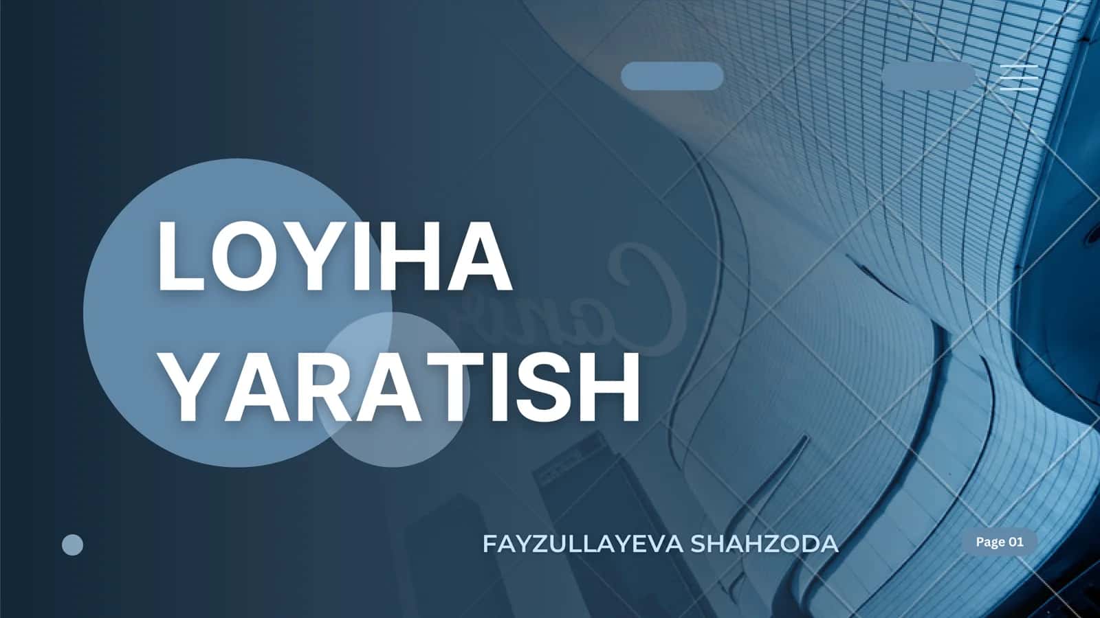 LOYIHA YARATISH