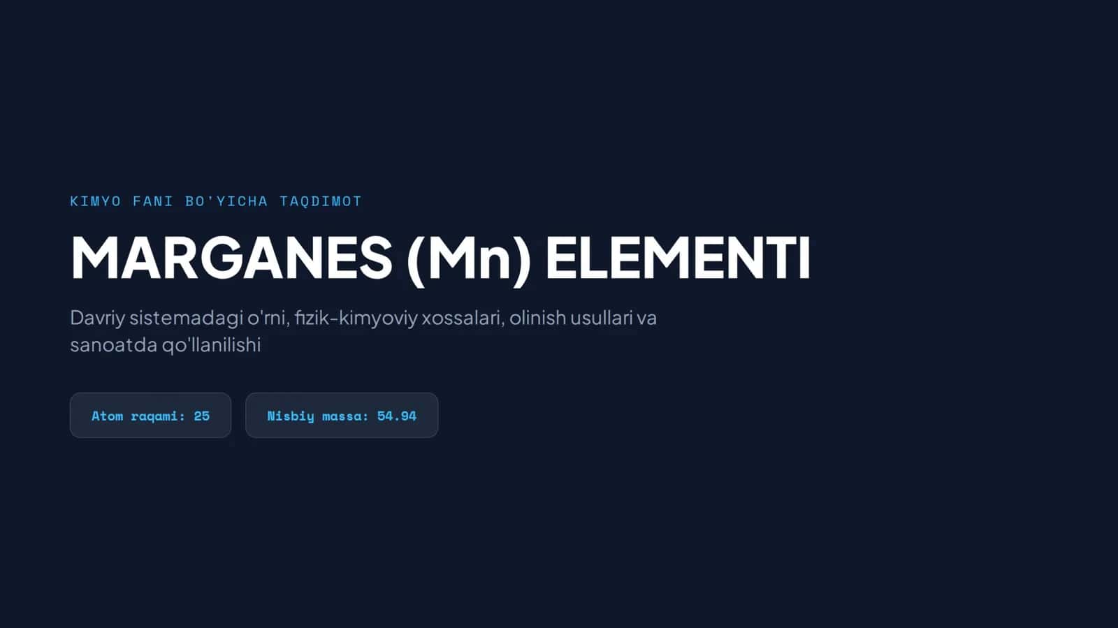 Marganes elementi haqida slayd