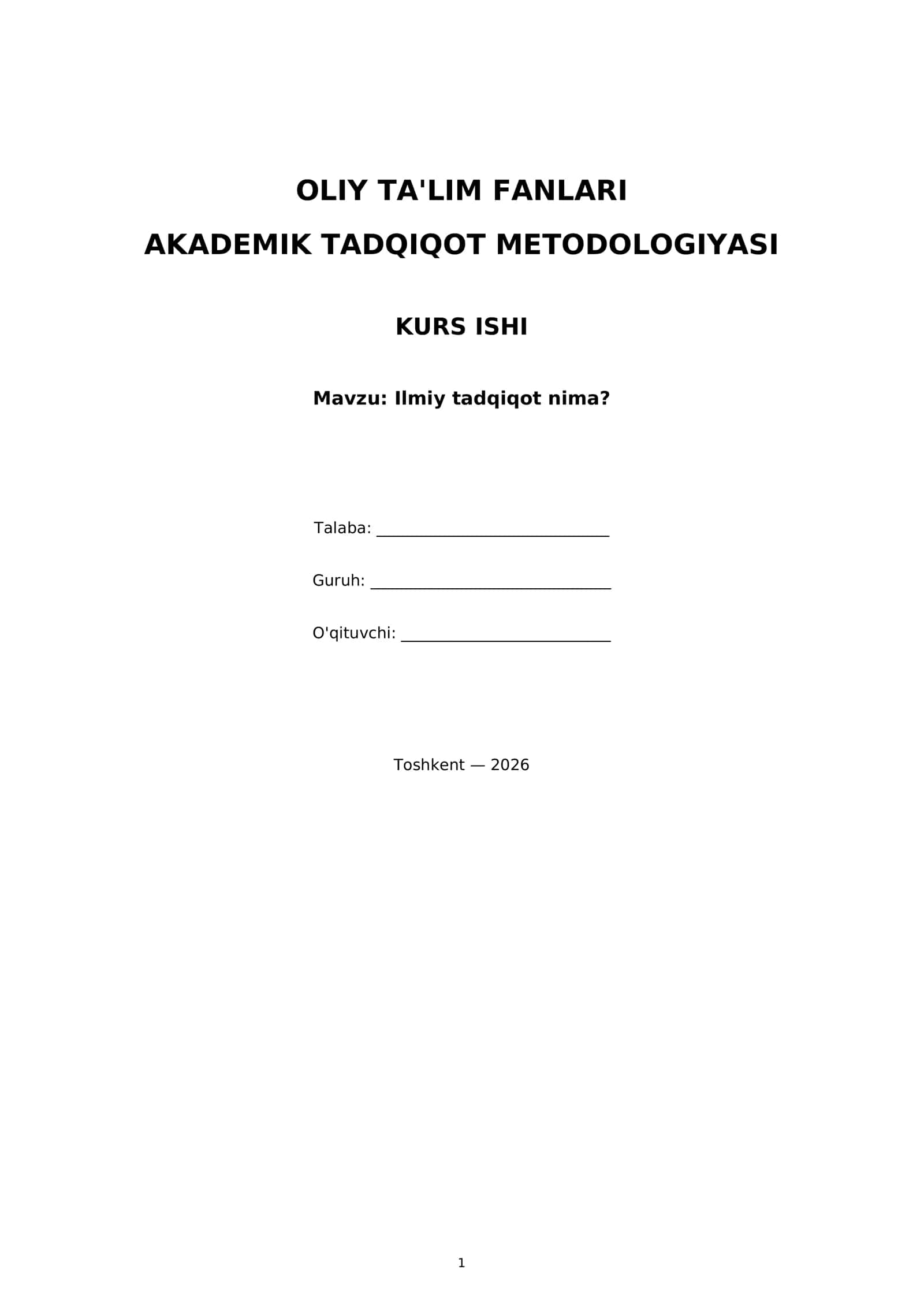 AKADEMIK TADQIQOT METODOLOGIYASI