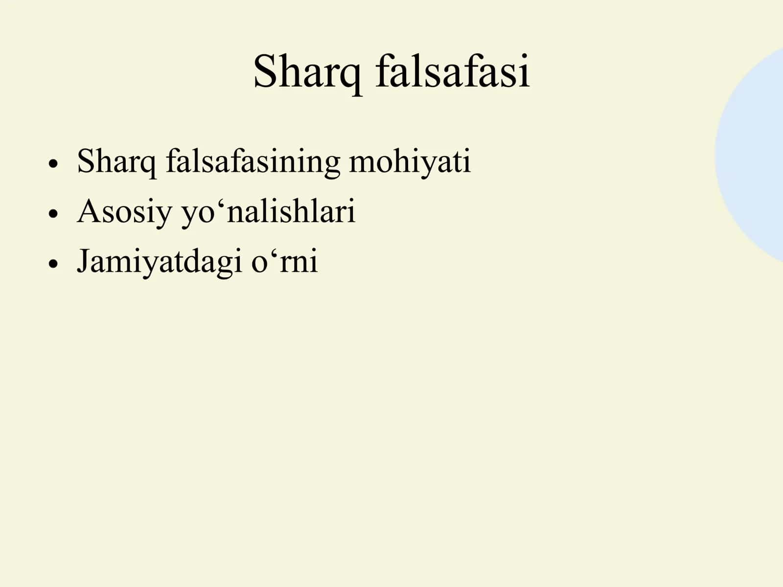 Sharq falsafasi
