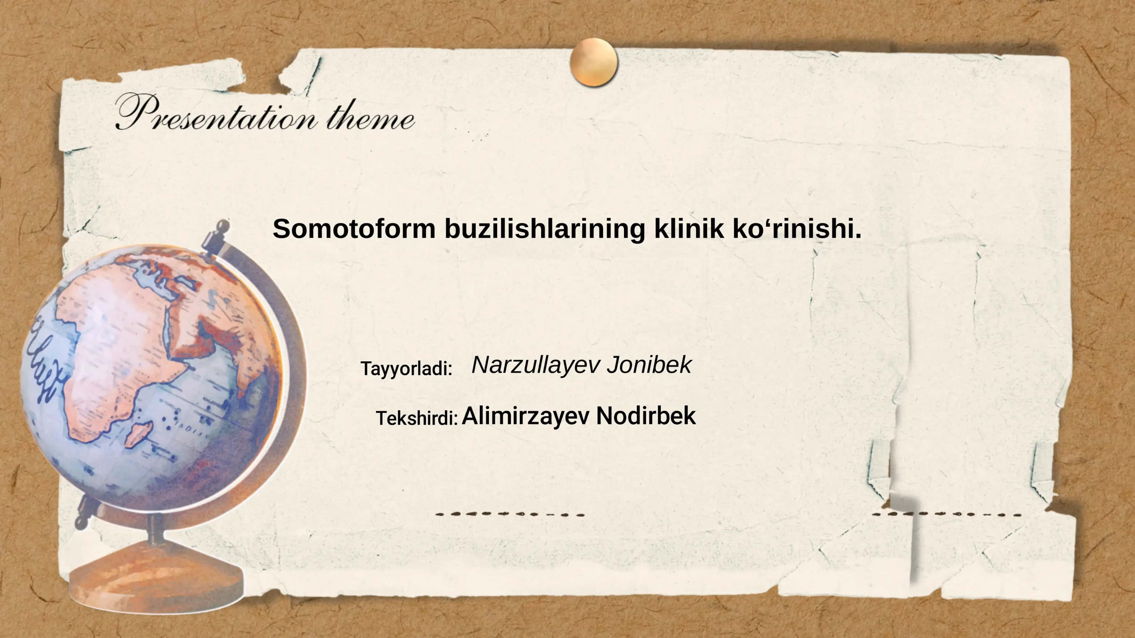 Somatoform buzilishlarining klinik ko‘rinishi