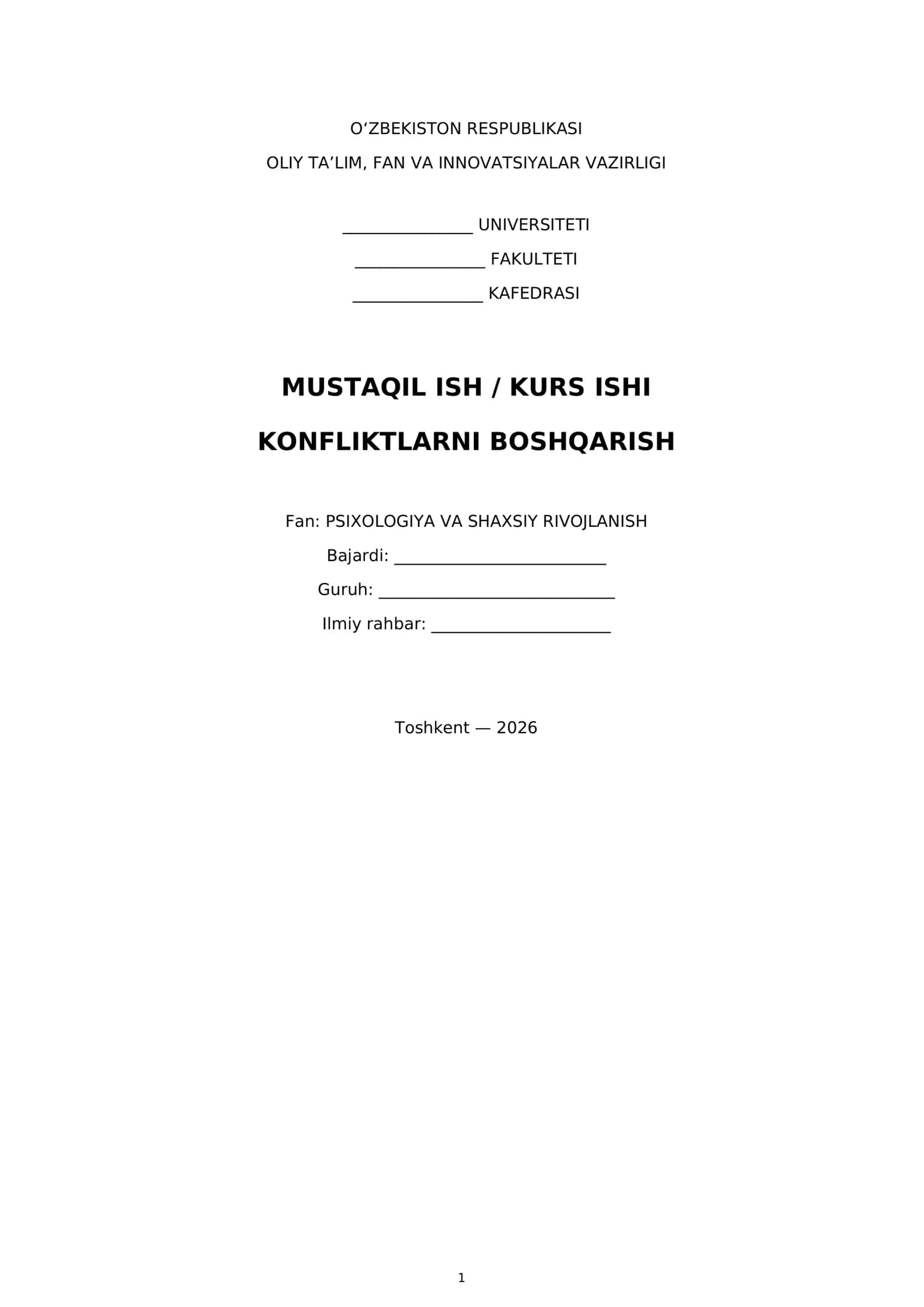 Konfliktlarni boshqarish