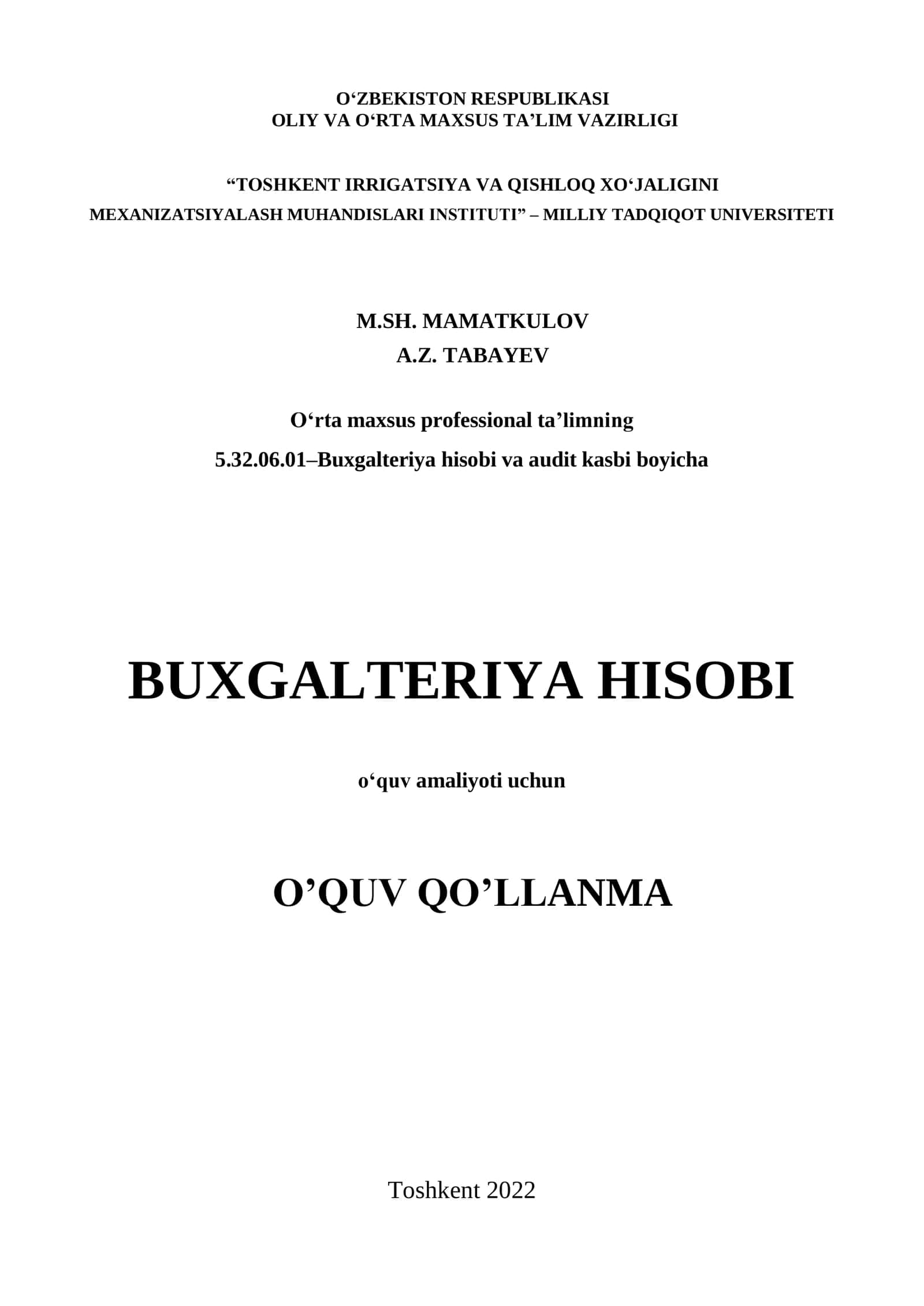BUXGALTERIYA HISOBI
