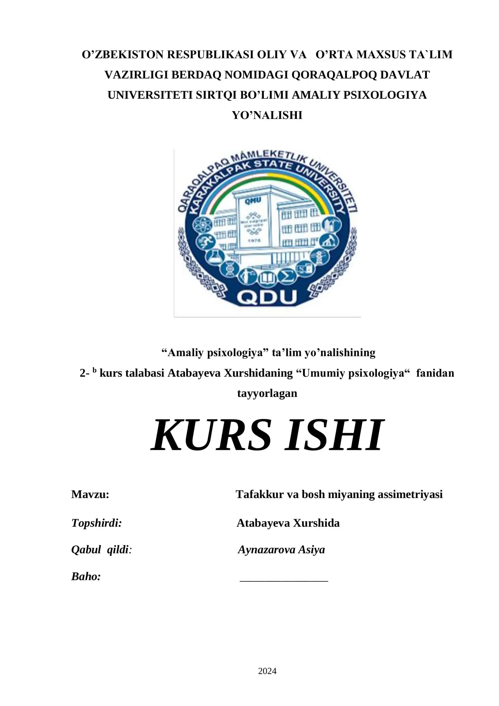 Tafakkur va bosh miyaning assimetriyasi 1