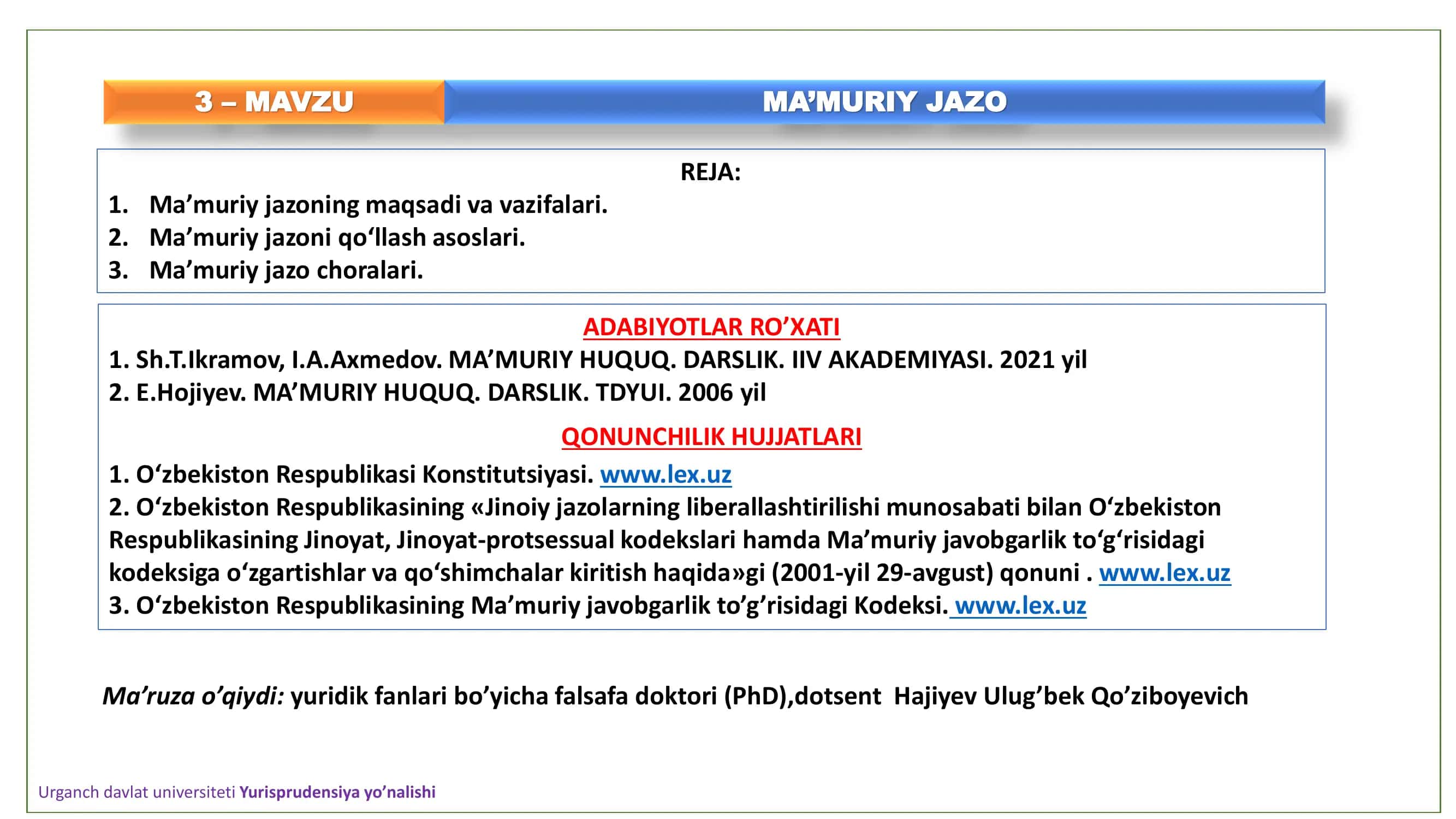 MA’MURIY JAZO