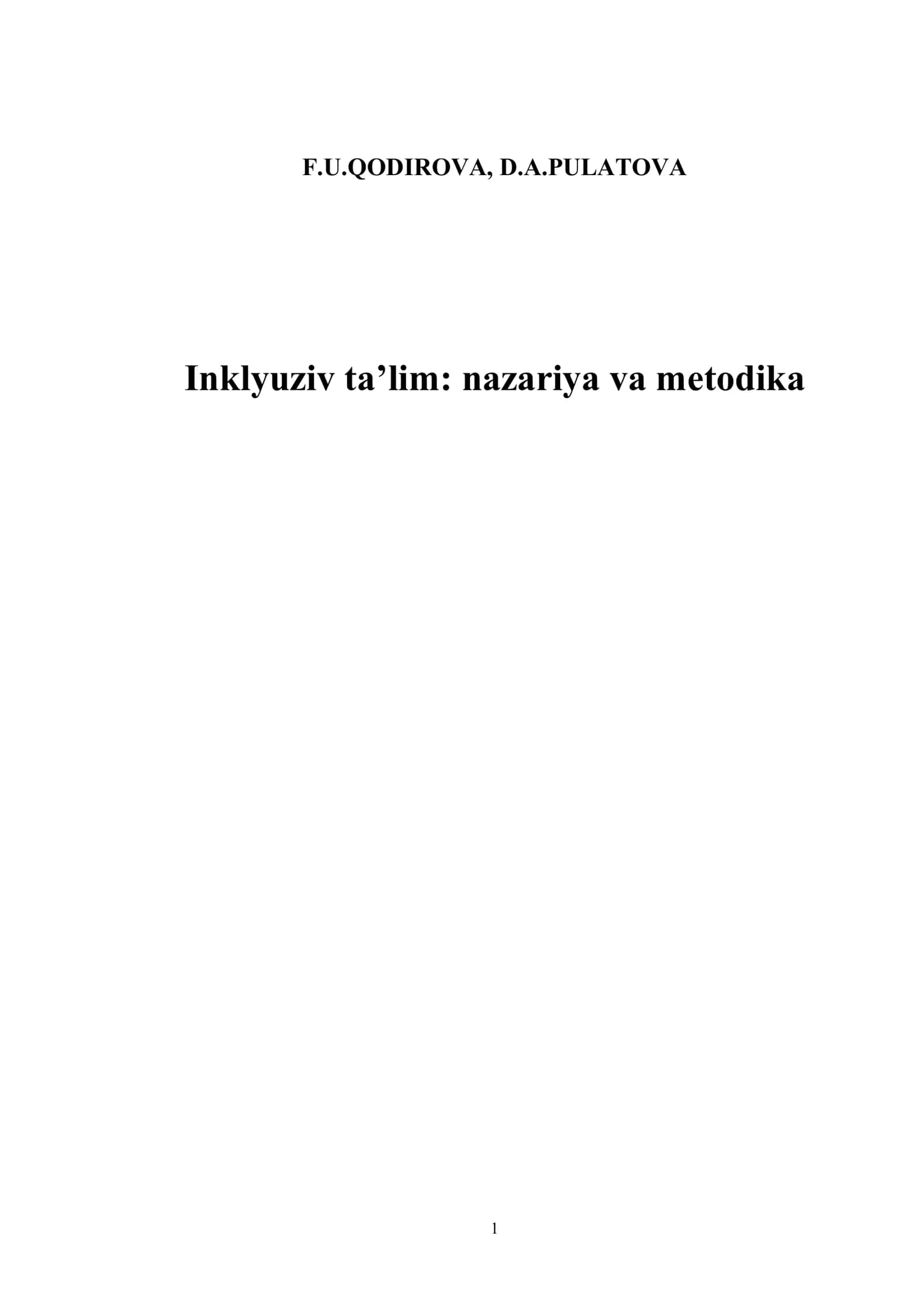 Inklyuziv ta‘lim ma'ruza matni