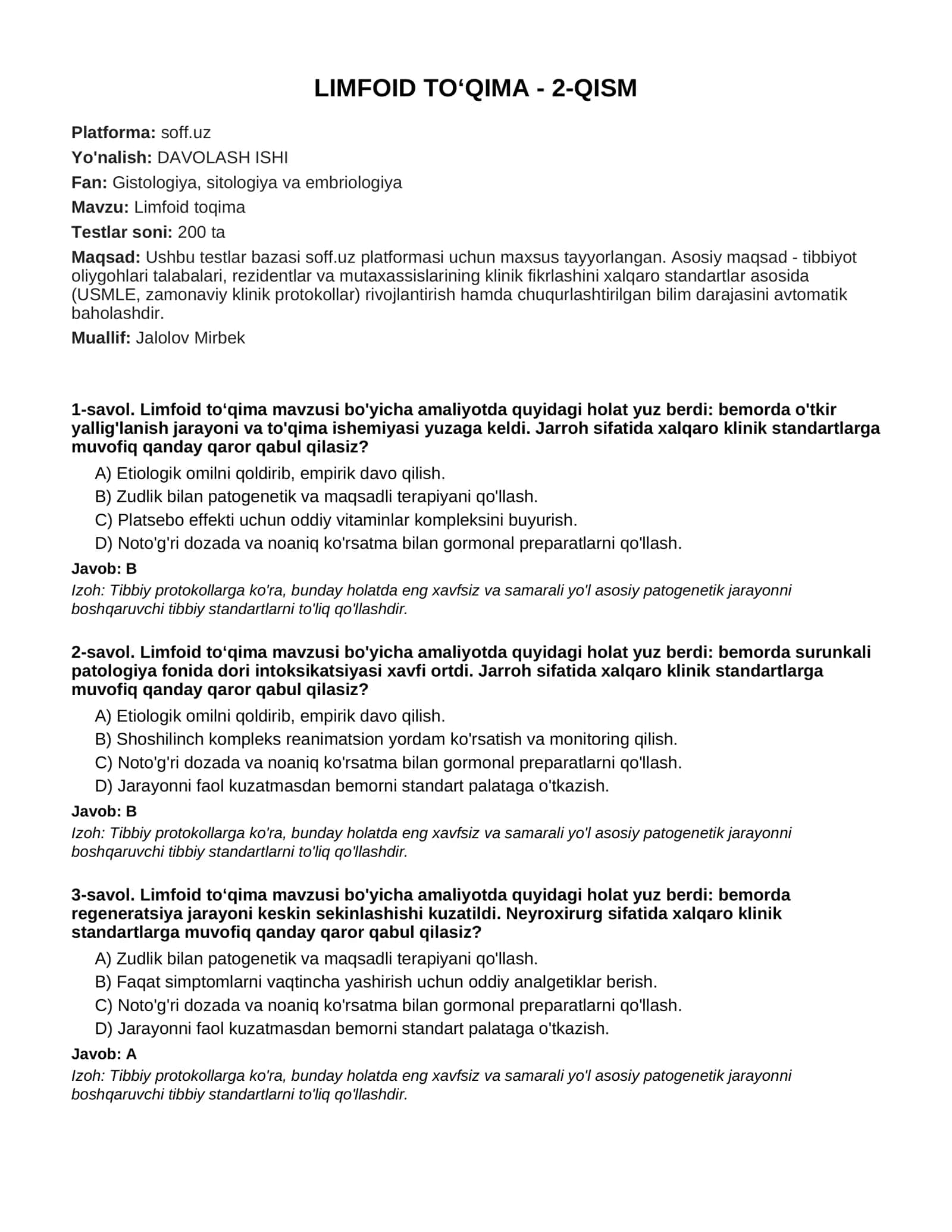 LIMFOID TO‘QIMA - 2-QISM