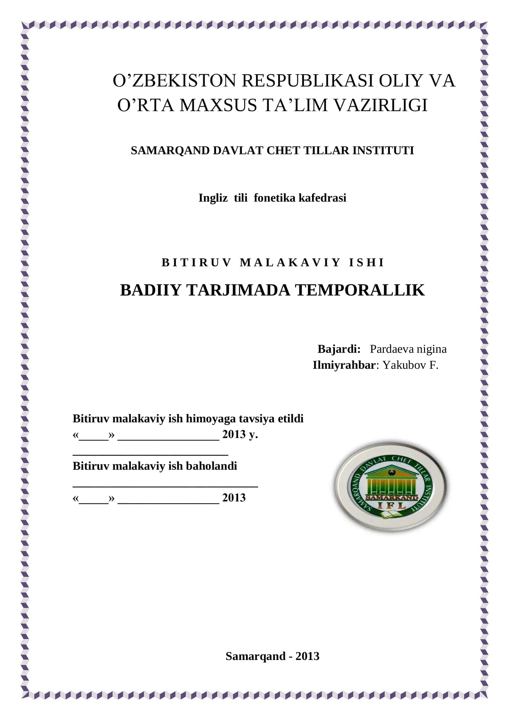Badiiy tarjimada temporallik