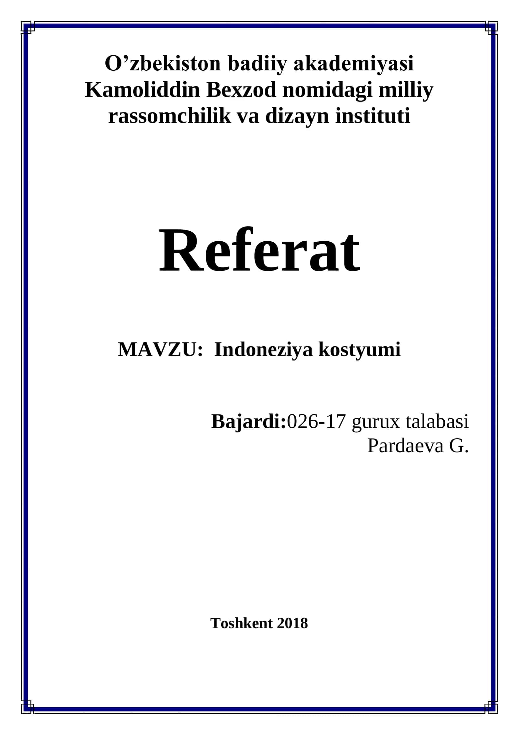 Indoneziya kostyumi