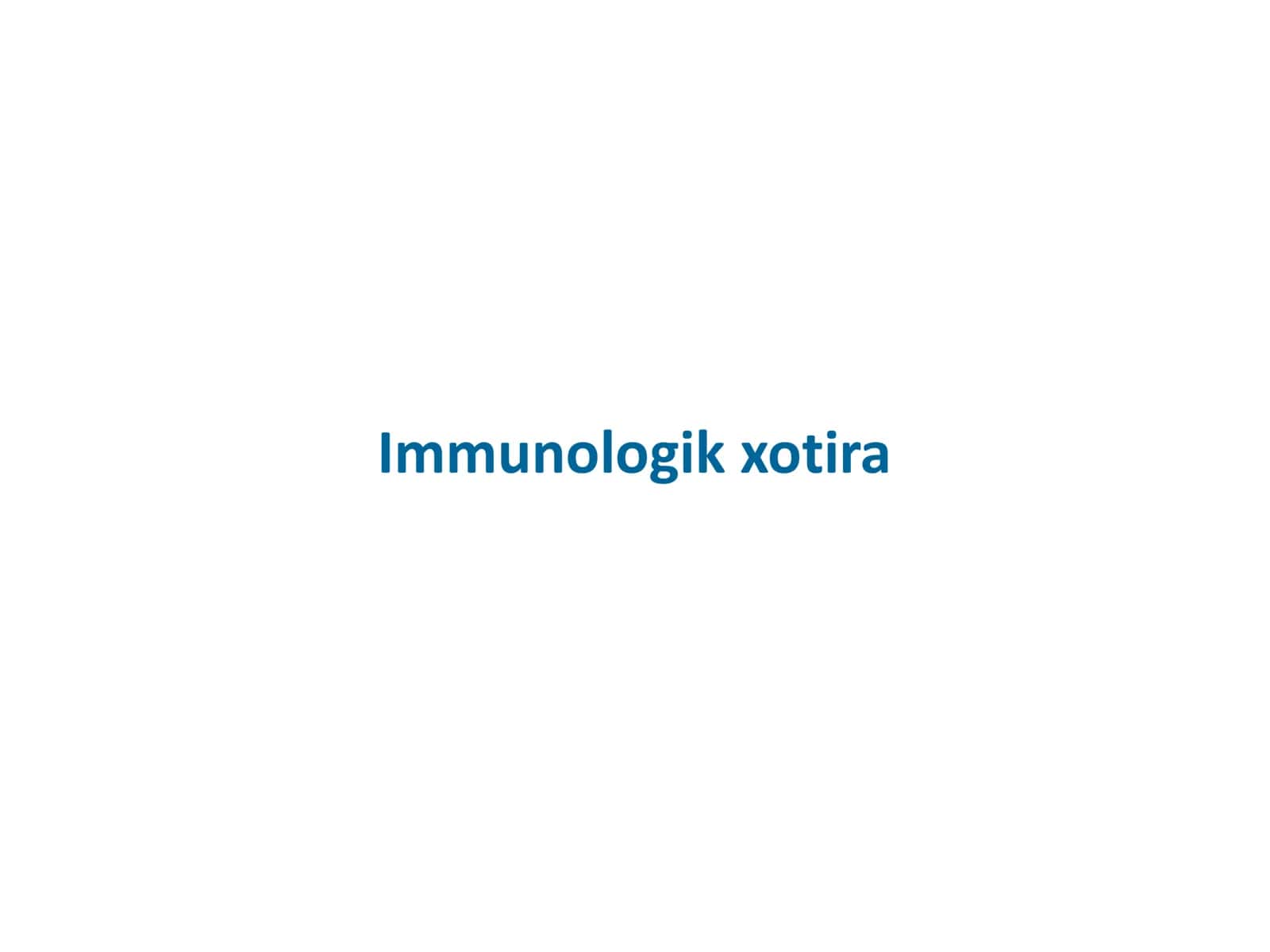 Immunologik xotira