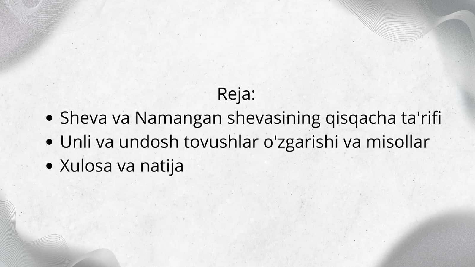Namangan shahar shevasining fonetik qonuniyatlari