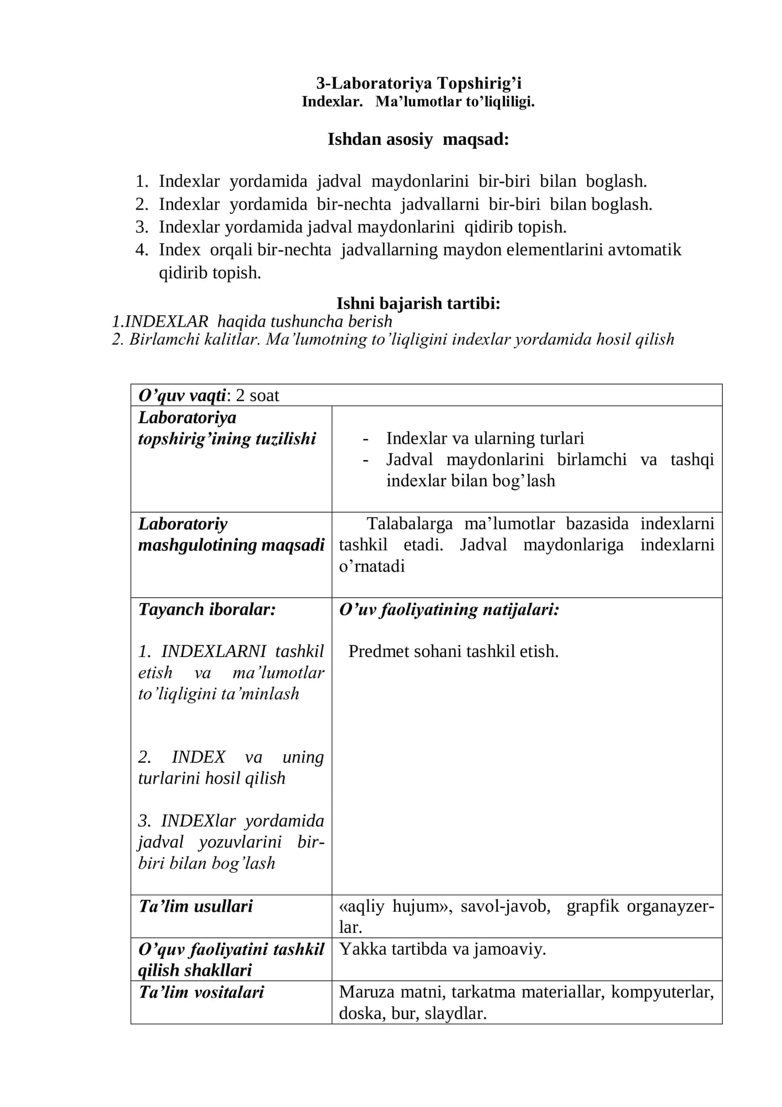 3-Laboratoriya Topshirig’i