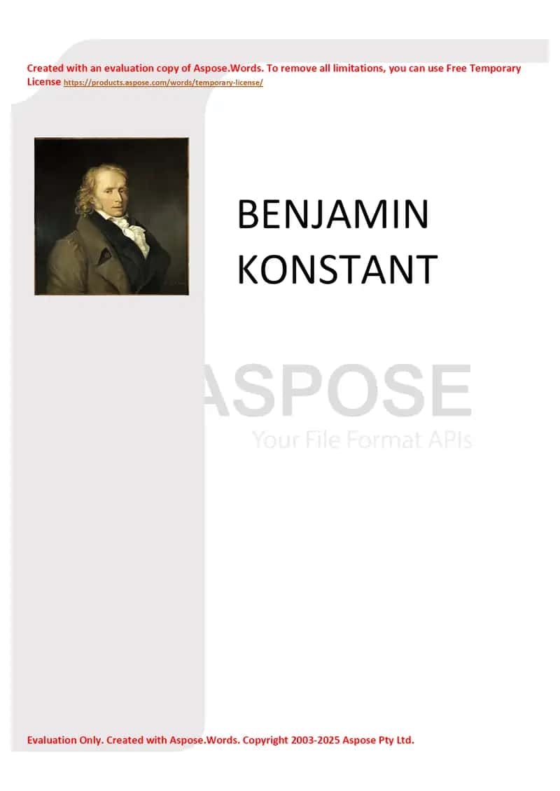 BENJAMIN KONSTANT