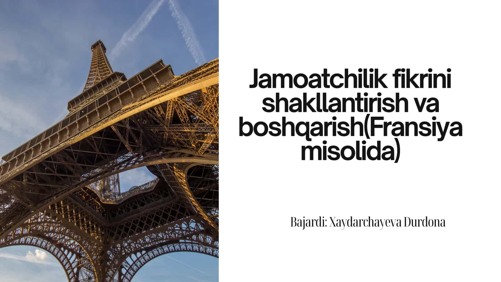 Jamoatchilikfikrini
shakllantirishva
boshqarish