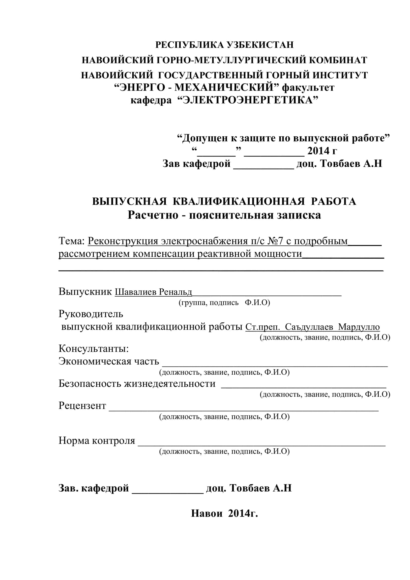 Выпускная квалификационная работа