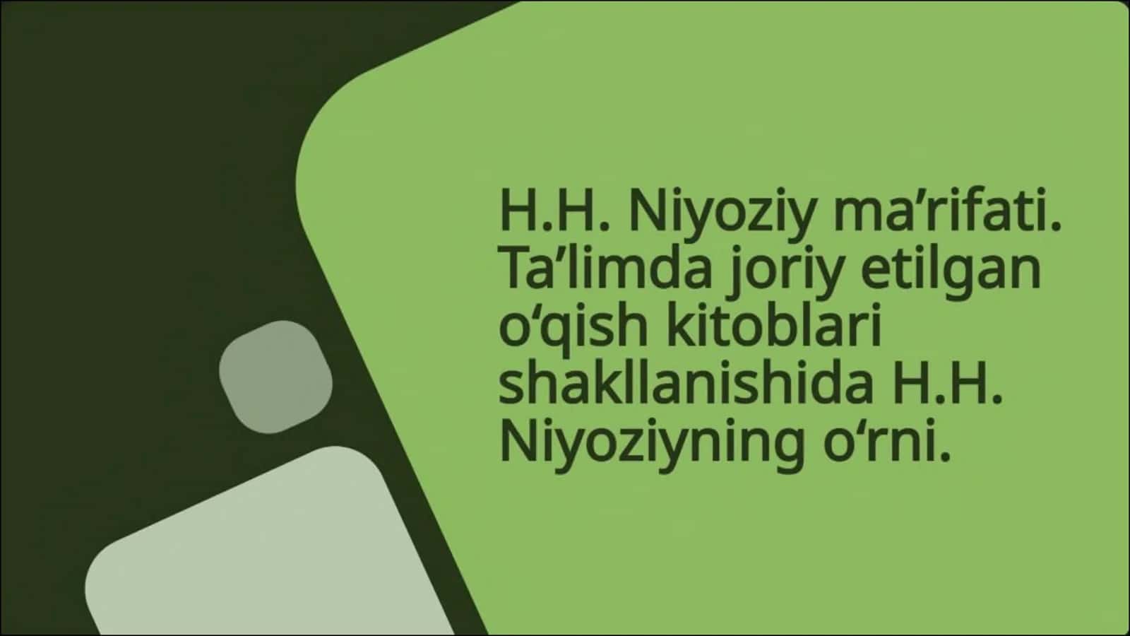 H.H. Niyoziy ma’rifati. Ta’limda joriy etilgan o‘qish kitoblari shakllanishida H.H. Niyoziyning o‘rni.